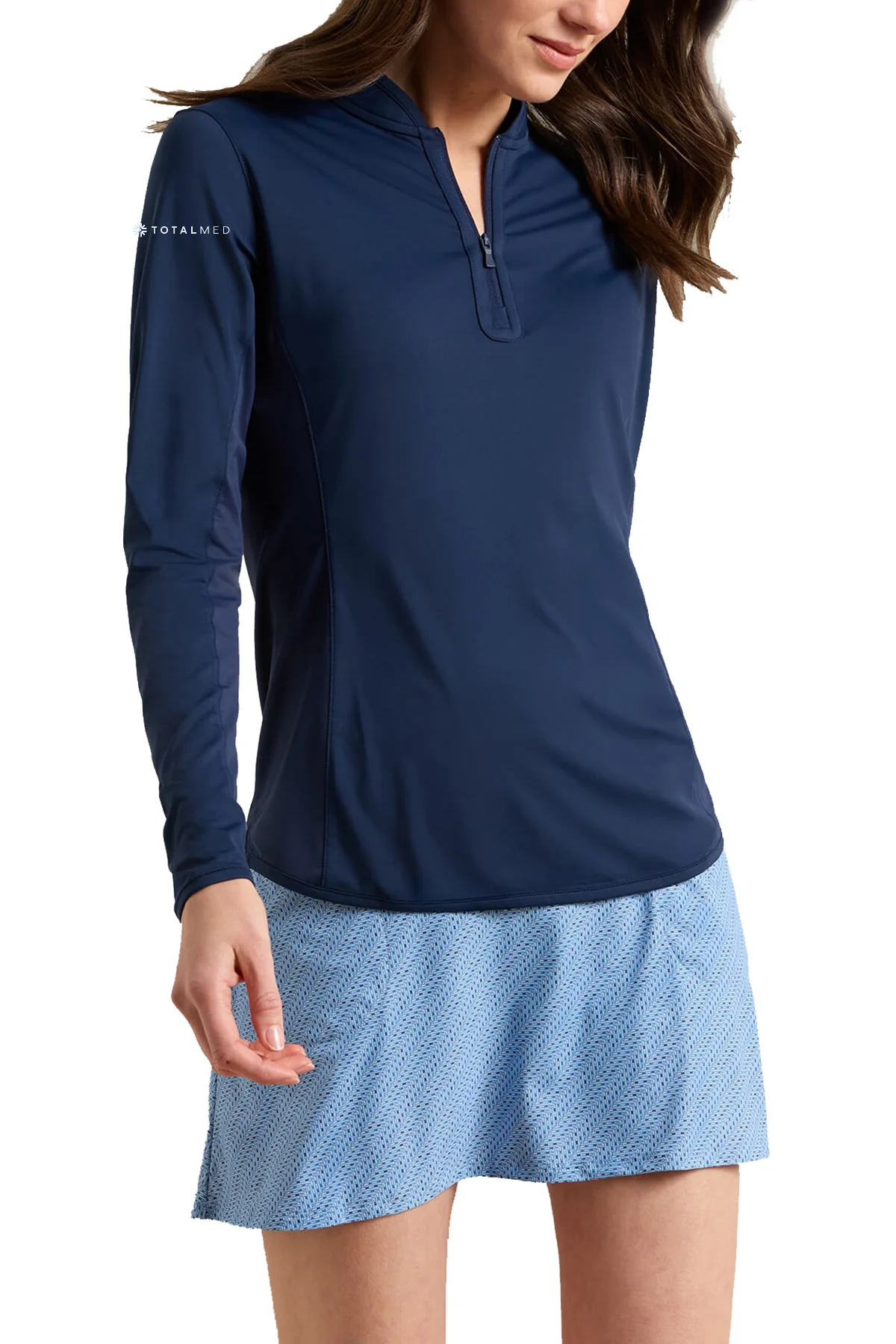 Peter Millar Women's Shadebreak Lightweight Custom Sun Shirts, Navy [TotalMed SURGE Store]
