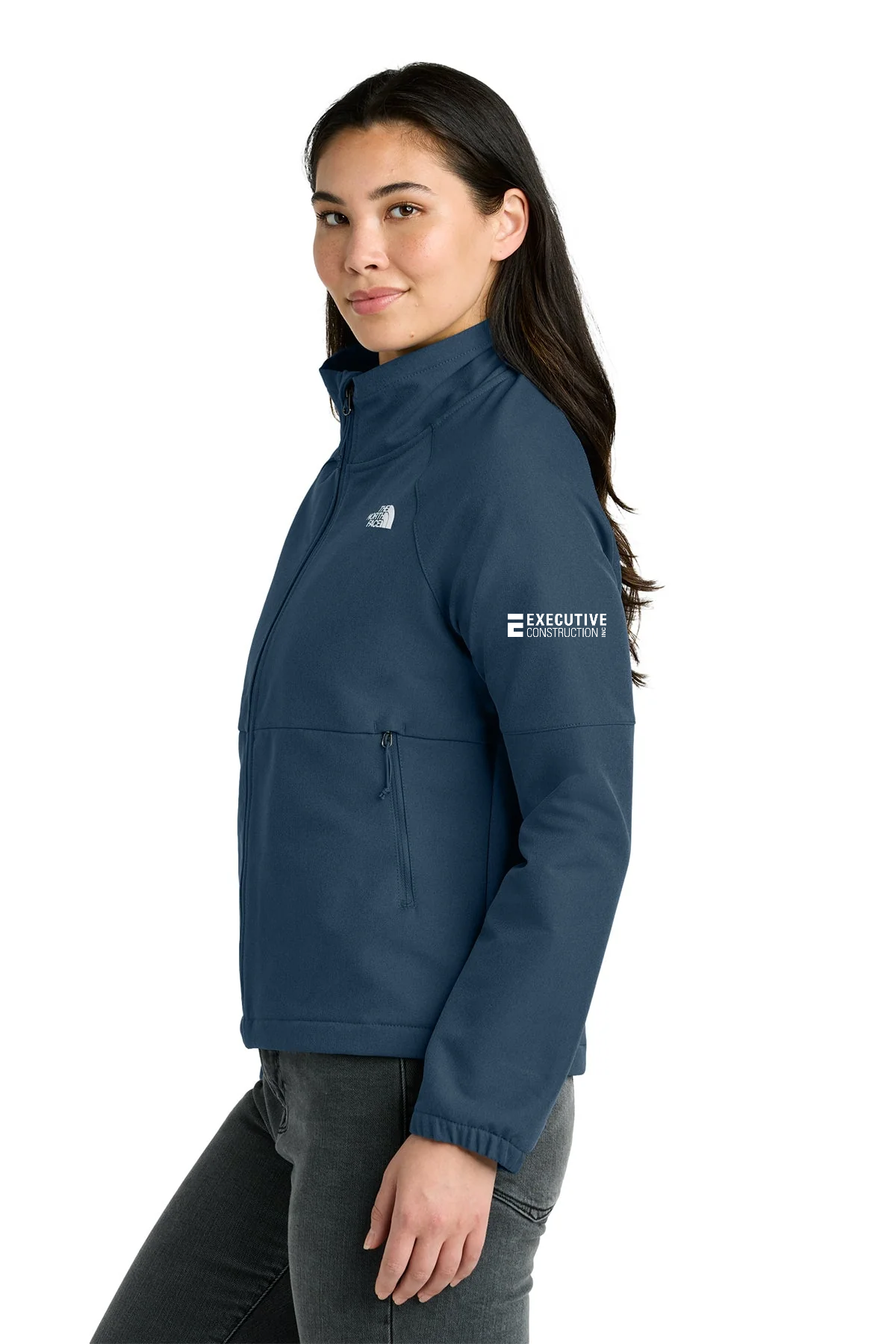 The North Face Womens Barr Lake Soft Shell Custom Jackets, Shady Blue Dark Heather [Executive Construction]