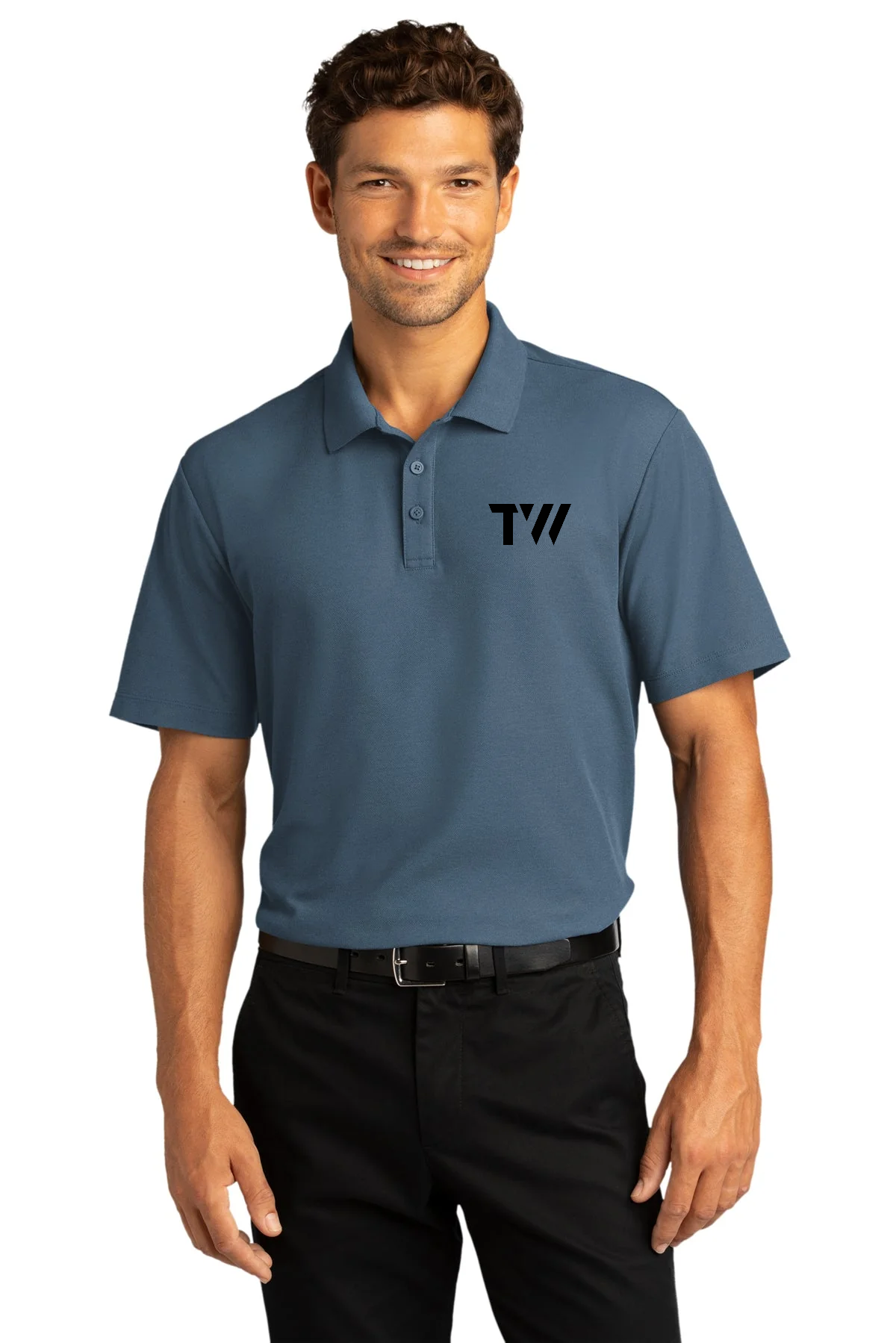 Port Authority SuperPro React Custom Polos, Regatta Blue [TW Constructors]