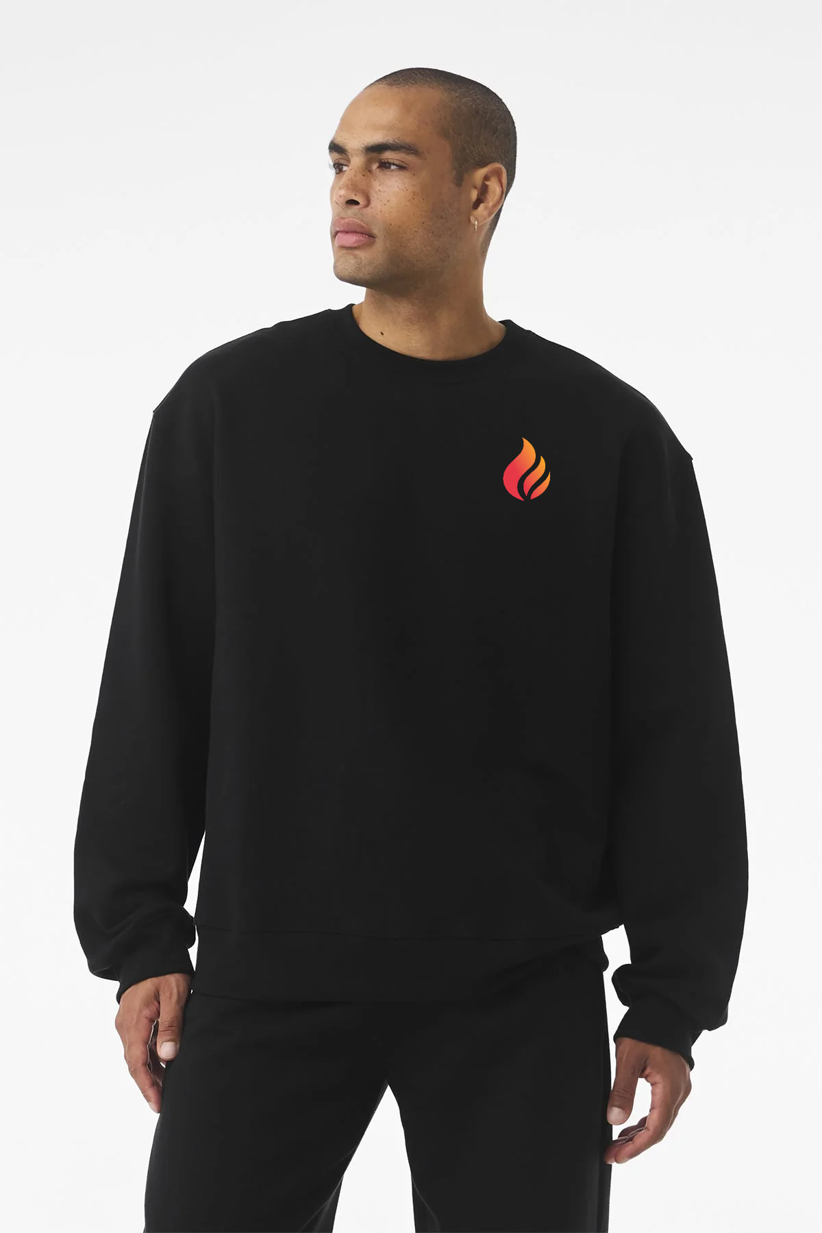 Bella Canvas Unisex Heavyweight Custom Crewneck Sweatshirts, Black [Fire Solutions] [Fire Solutions]