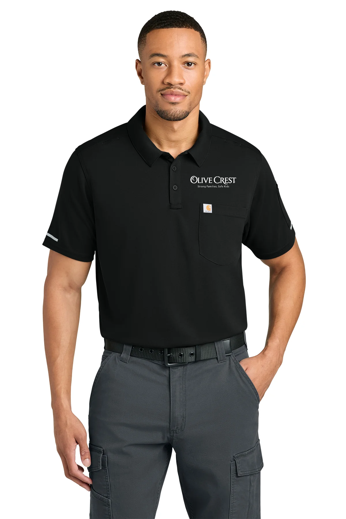 Carhartt FLD & RSCU Polo, Black [Olive Crest]