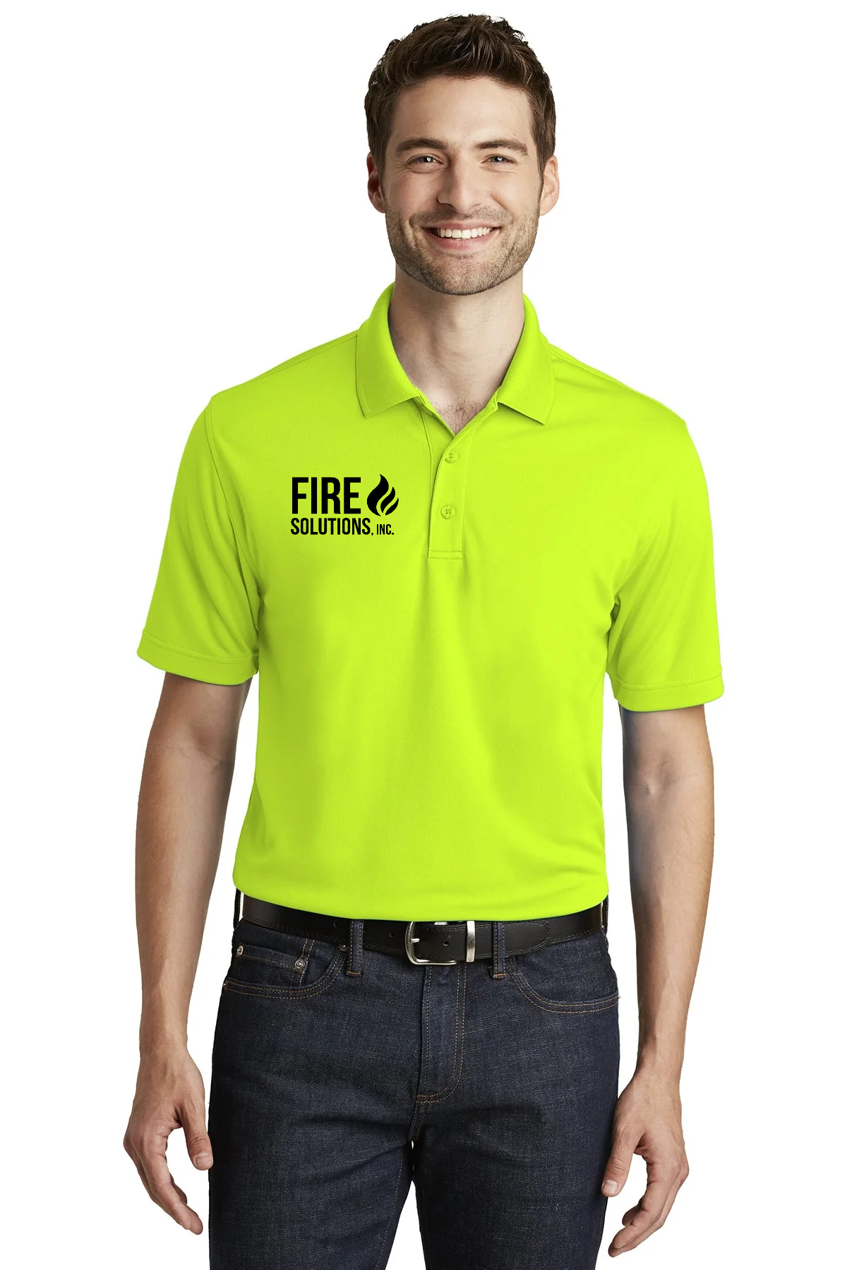 Port Authority Dry Zone UV Micro-Mesh Custom Polos, Safety Yellow [Fire Solutions]