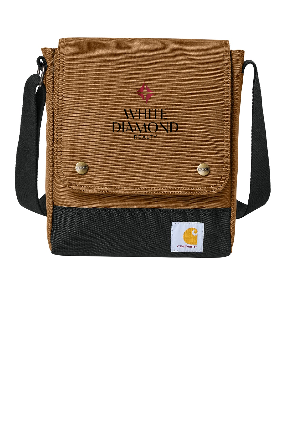 Carhartt Crossbody Custom Snap Bags, Carhartt Brown [White Diamond Realty]