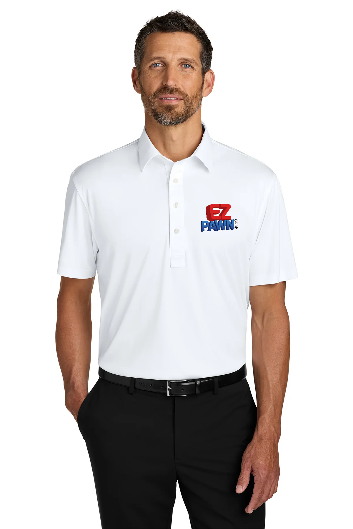 Port Authority Shirt Collar Polo, White [EZ Pawn Corp]