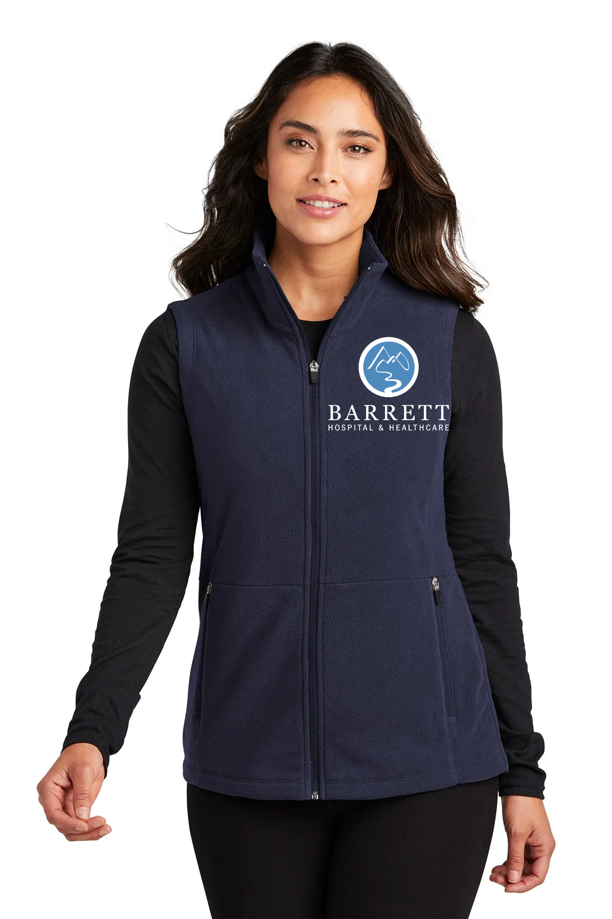 Port Authority Womens Accord Microfleece Custom Vests, Navy [Barrett Hospital and Healthcare]