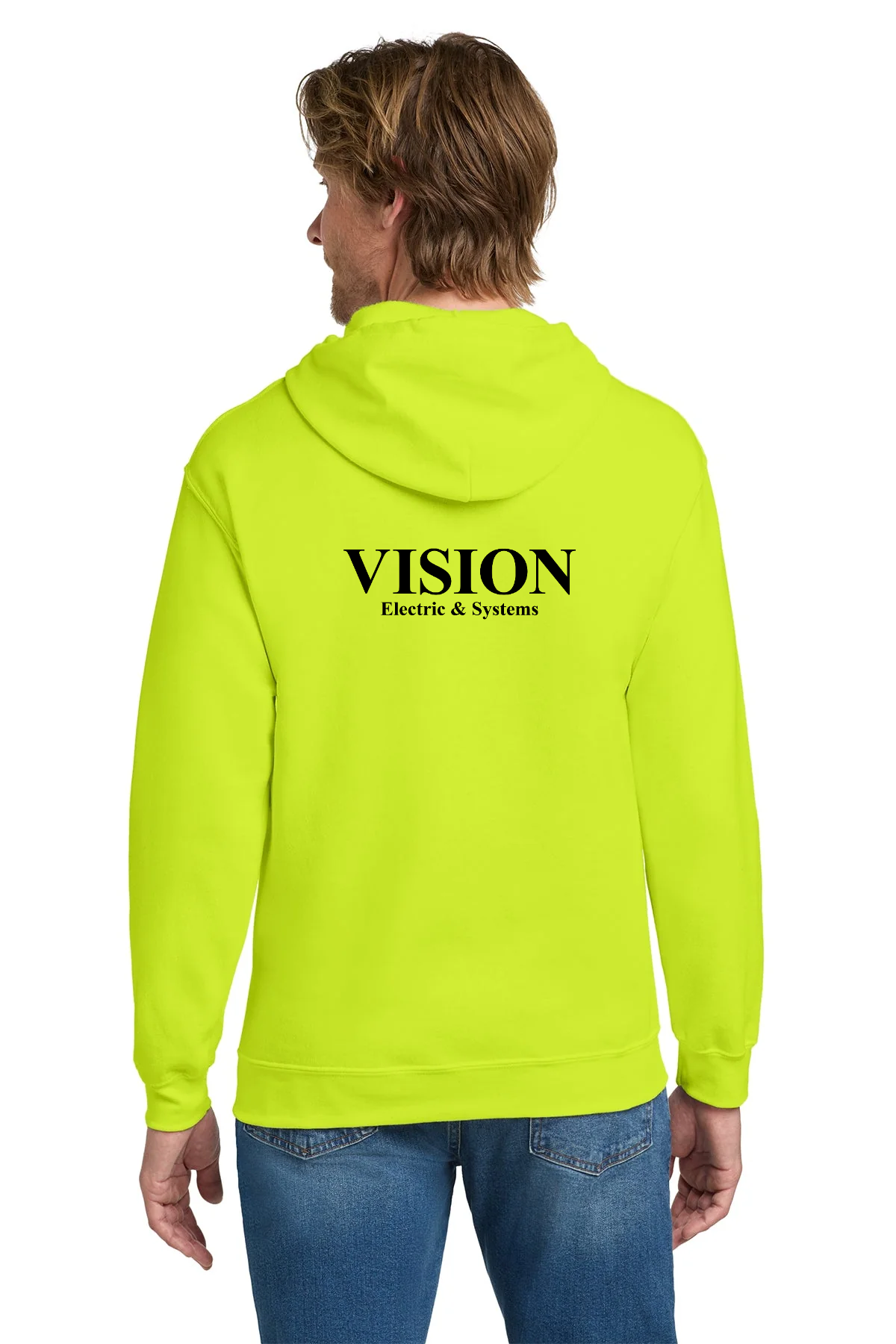 Gildan Heavy Blend Full Zip Hooded Sweatshirt Safety Green [Vision Electric and Systems]