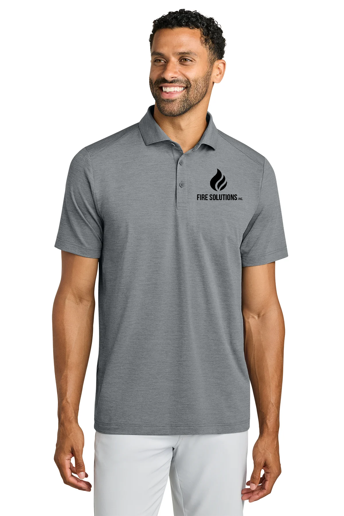 TravisMathew Onward Custom Polos, Grey Heather [Fire Solutions]