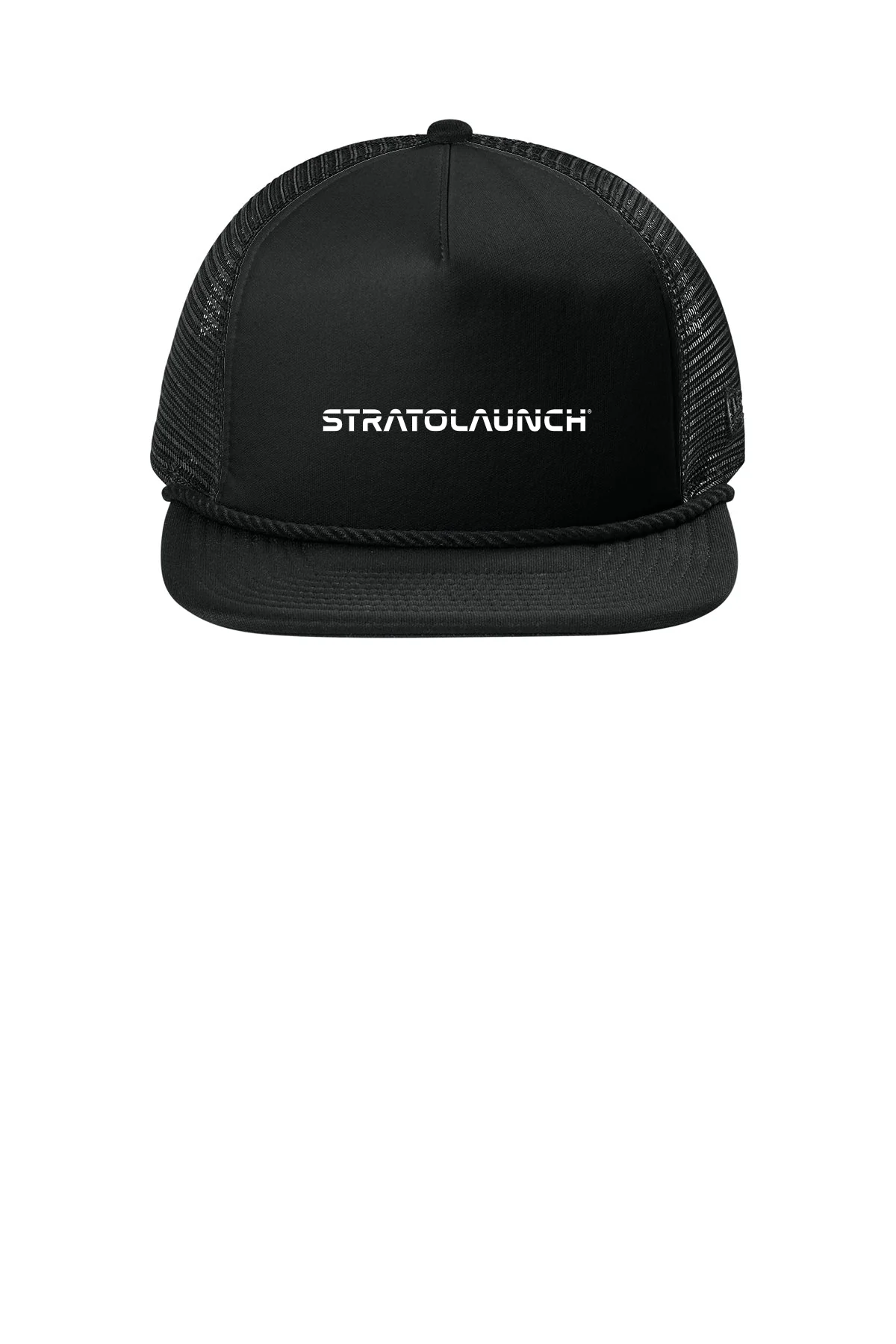 New Era Foam Rope Trucker Custom Caps, Black [Stratolaunch]