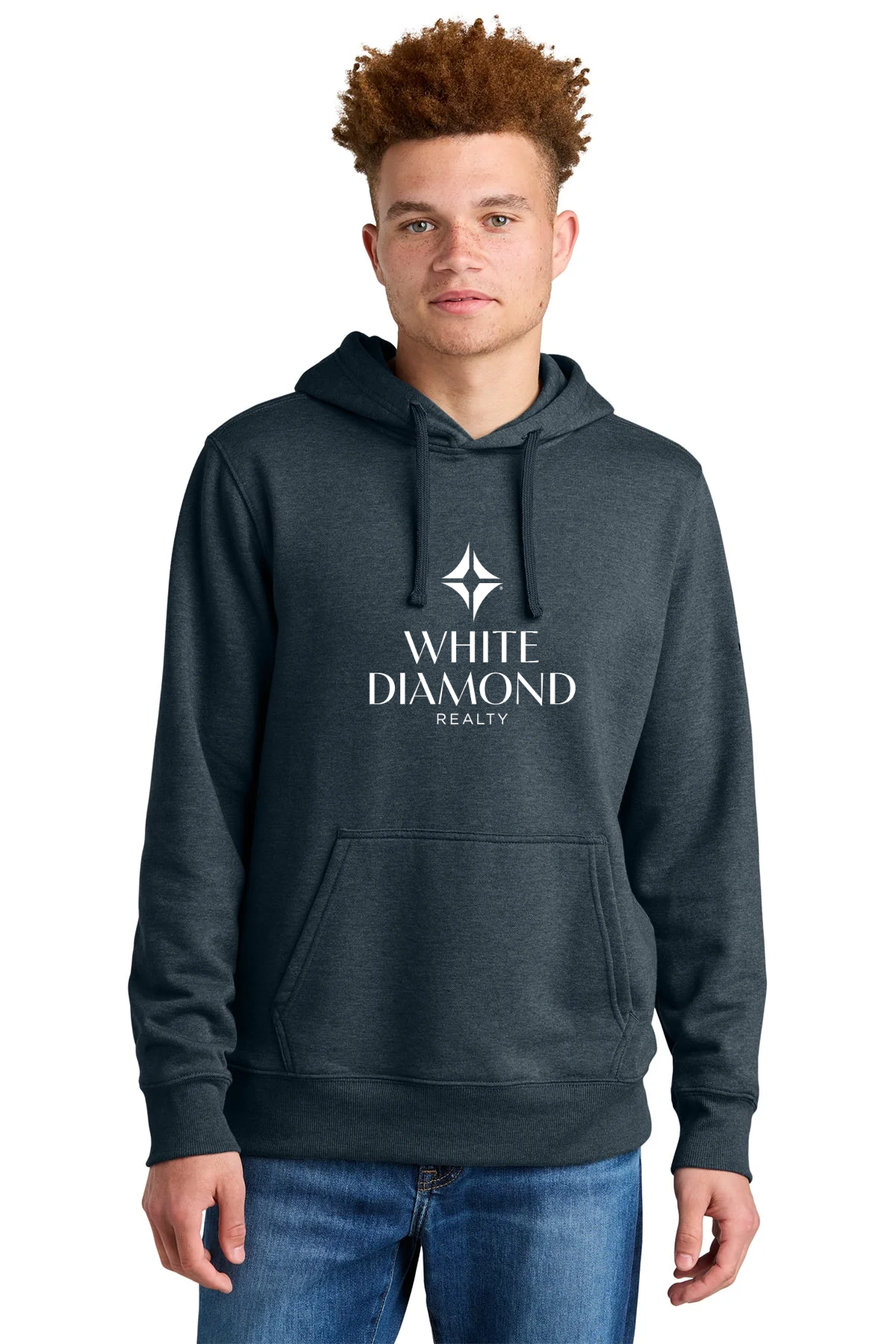 The North Face Sleeve Logo Pullover Custom Hoodies, Urban Navy Heather [White Diamond Realty]