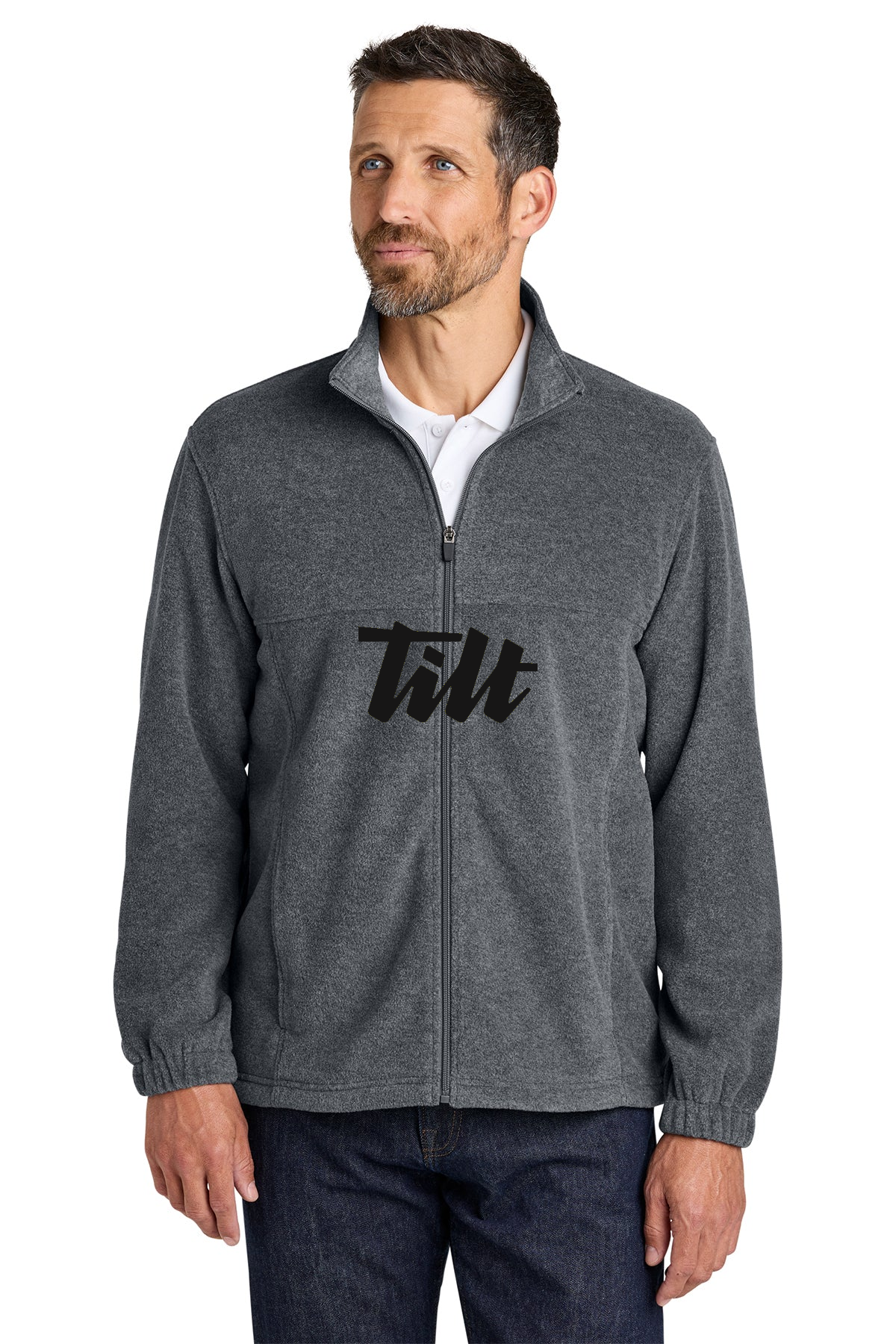 Port Authority Plush Fleece Full-Zip Jacket, Storm Grey Heather [TESTFAZIL3]
