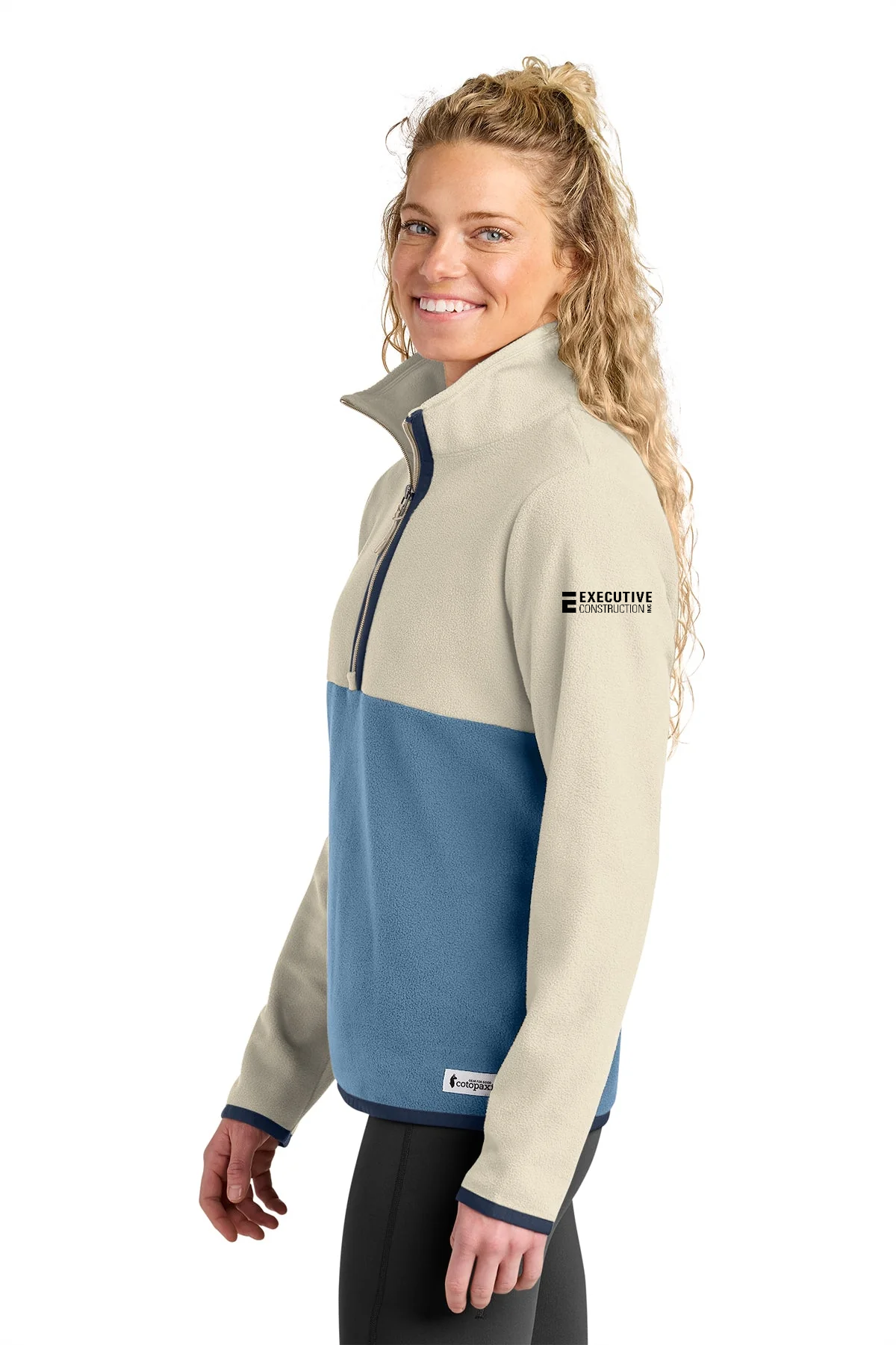 Cotopaxi Womens Amado Custom 1/2-Zips Fleece, Cream/ Fjord [Executive Construction]