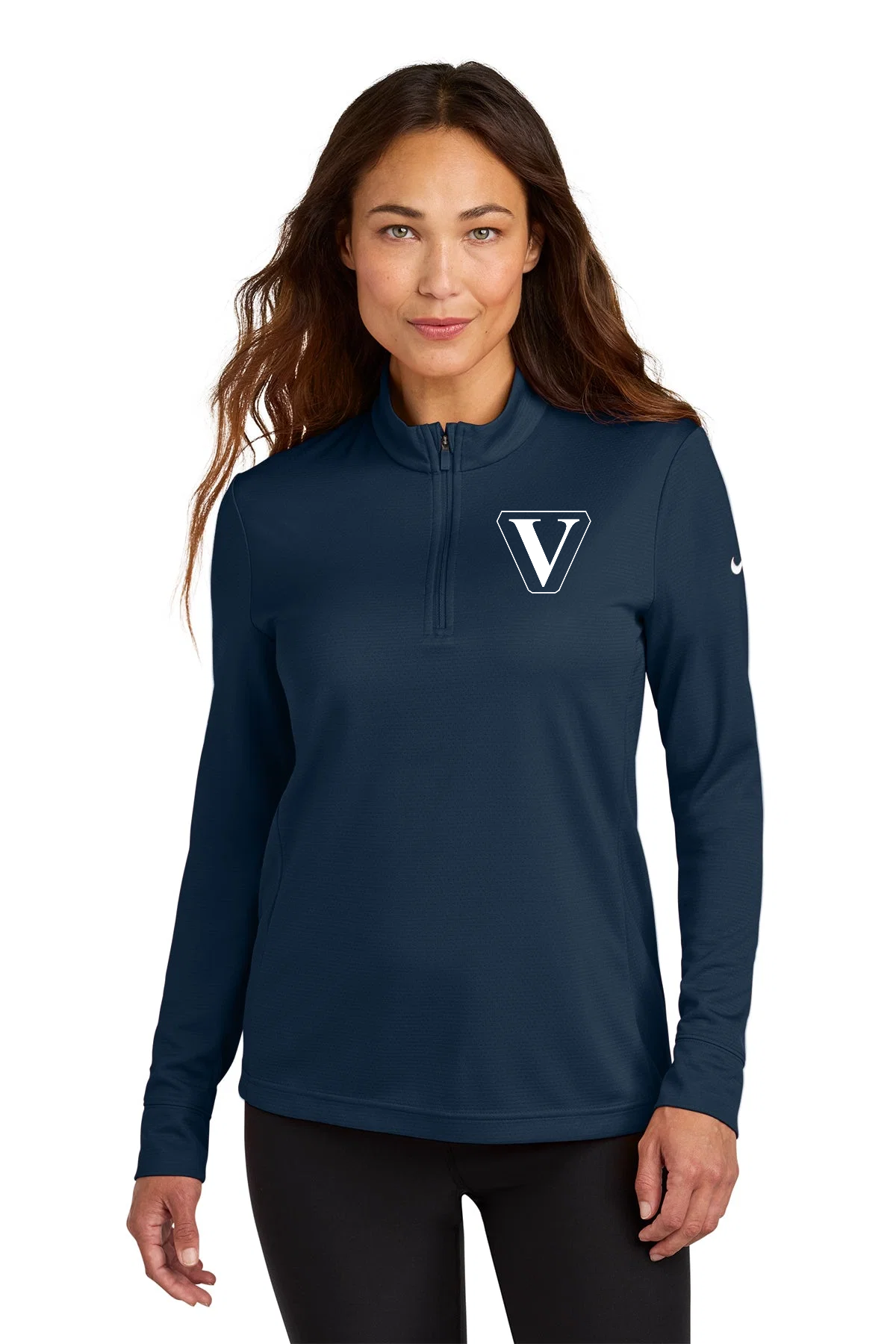Nike Womens Essential Custom 1/2-Zip Cover-Up, Navy [Vision Electric and Systems]