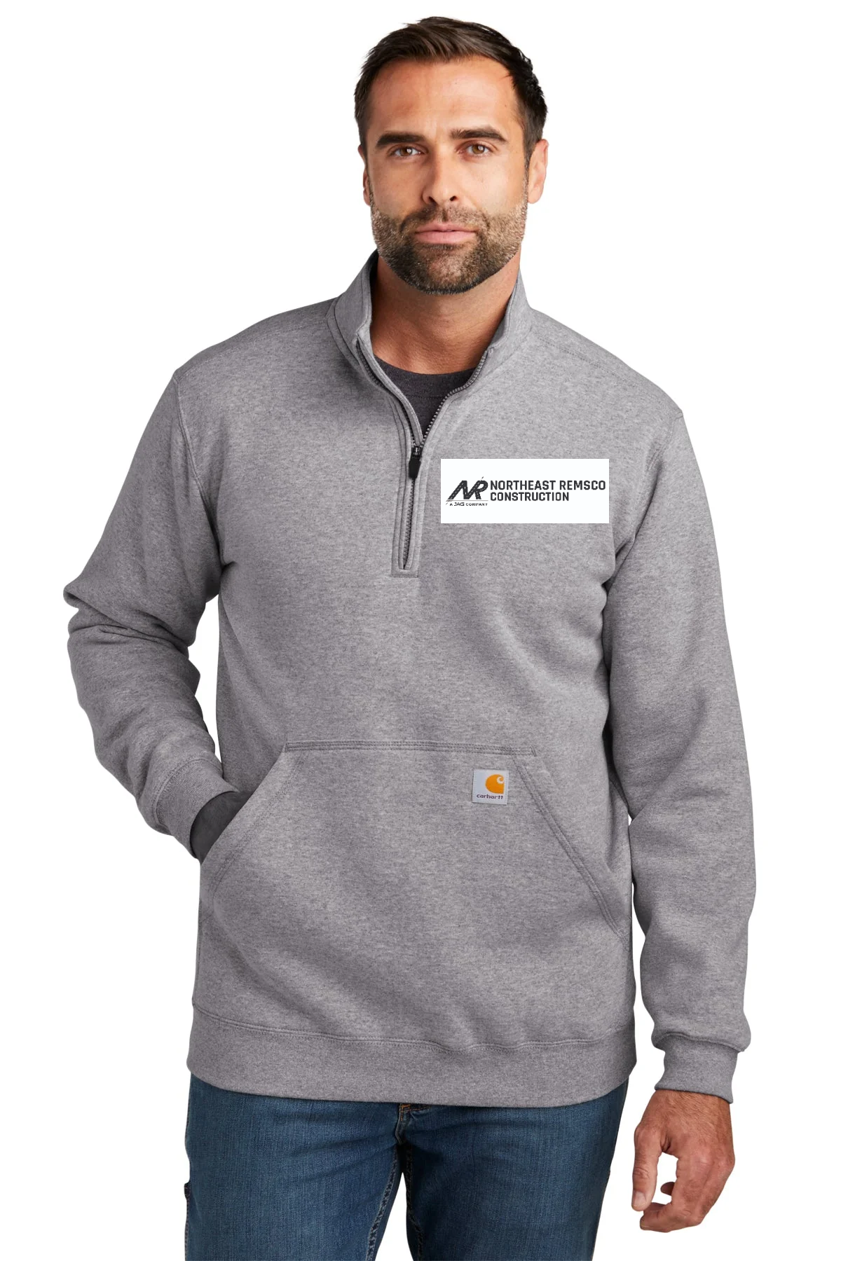 Carhartt Mock Neck Custom Sweatshirts, Heather Grey [JAG Companies]