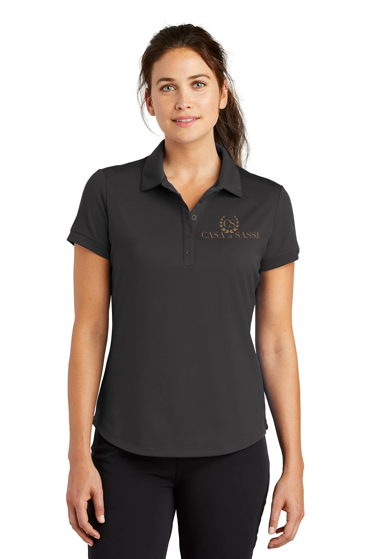 Nike Ladies Dri-FIT Players Modern Fit Custom Polos, Anthracite [Casa Di Sassi  Crafted Collection Fall 2026]