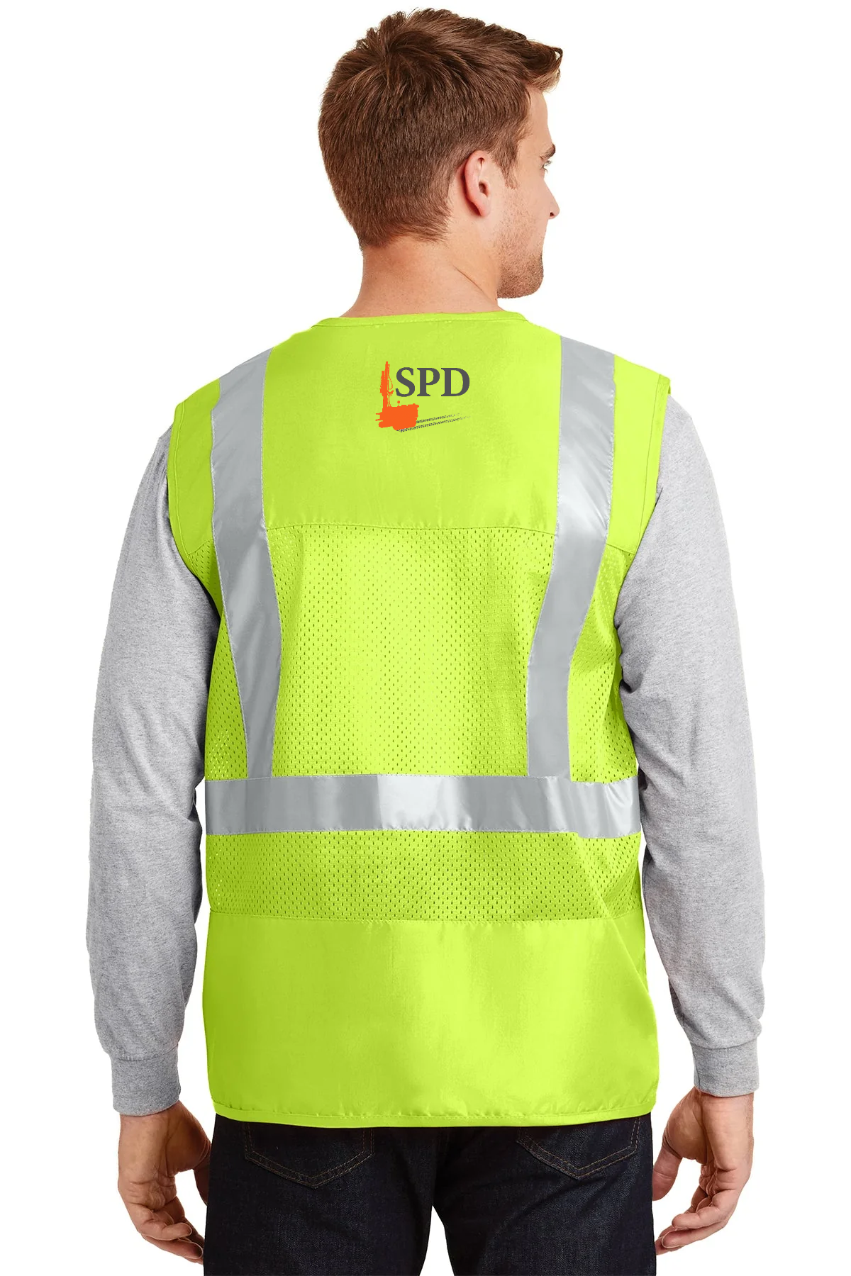 CornerStone ANSI 107 Mesh Back Safety Vest, Safety Yellow [Solar Pile Driver]