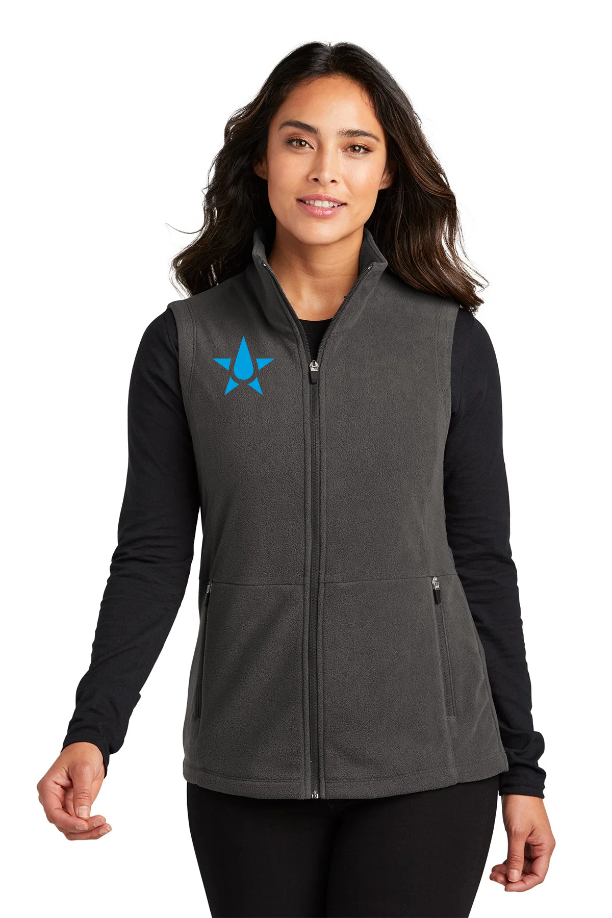 Port Authority Womens Accord Microfleece Custom Vests, Pewter [PureStar]