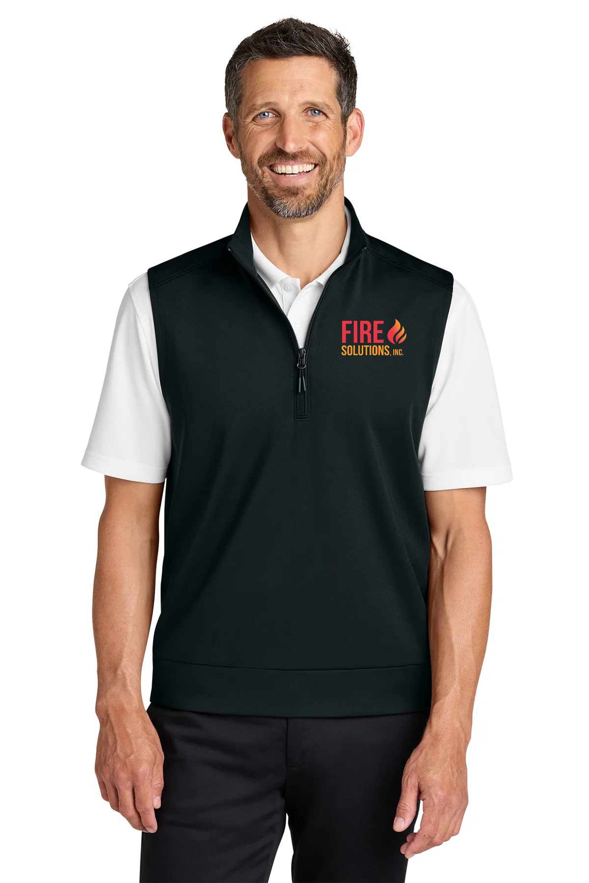 Port Authority C-FREE Double Knit 1/4-Zip Vest, Deep Black [Fire Solutions]