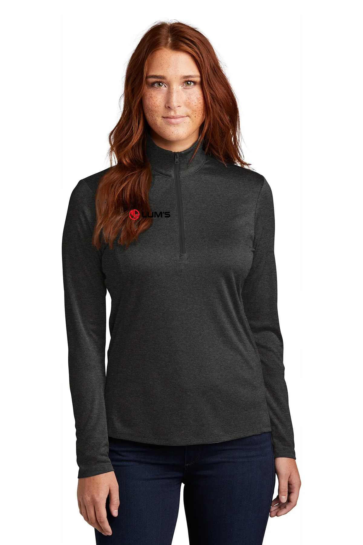 Sport-Tek Ladies Endeavor Customized 1/4-Zip Pullovers, Black Heather [LUMS AUTO CENTER]