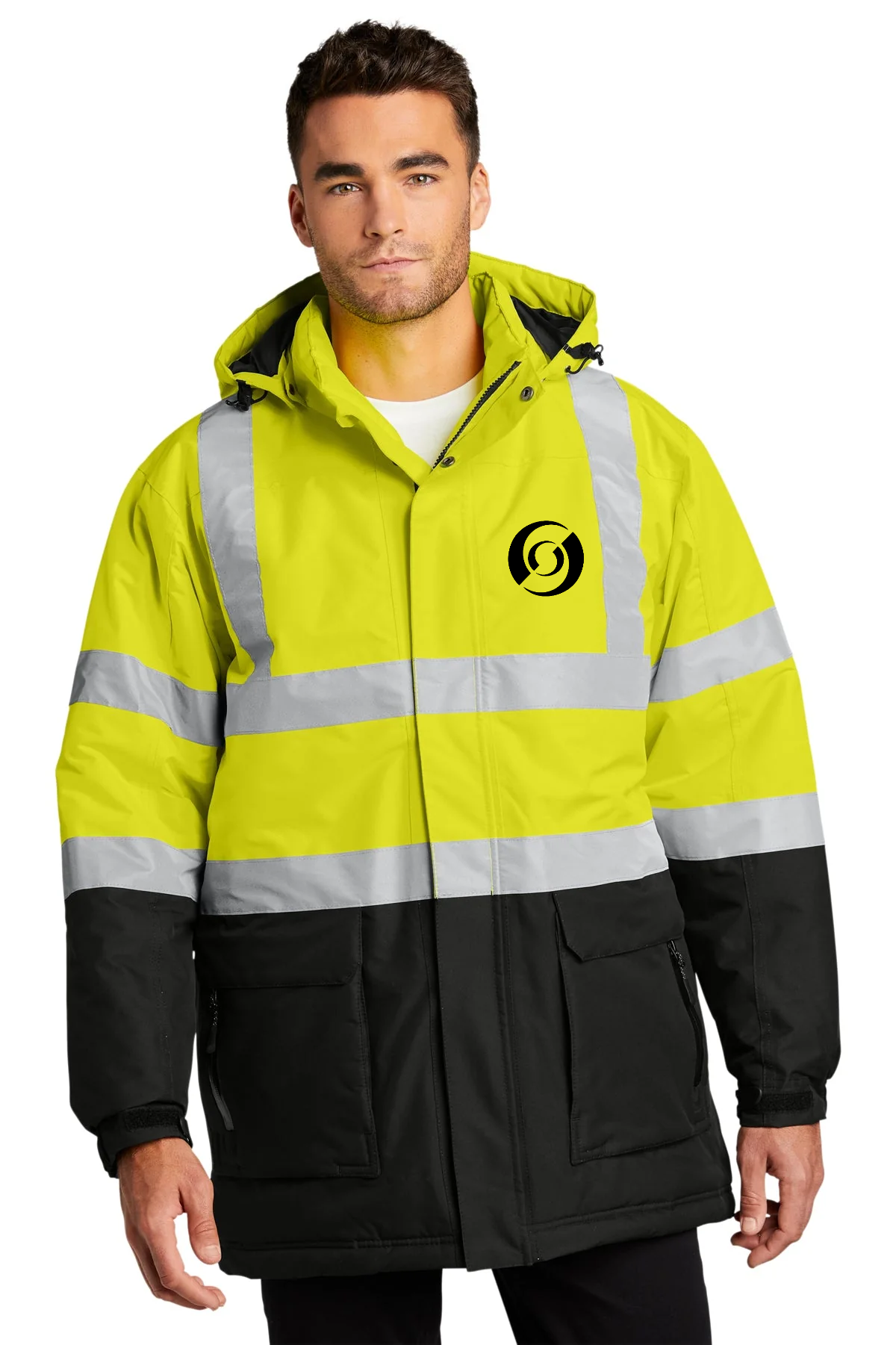 Port Authority ANSI 107 Class 3 Safety Customized Heavyweight Parkas, Safety Yellow/ Black/ Reflective [Mechanical Solutions]