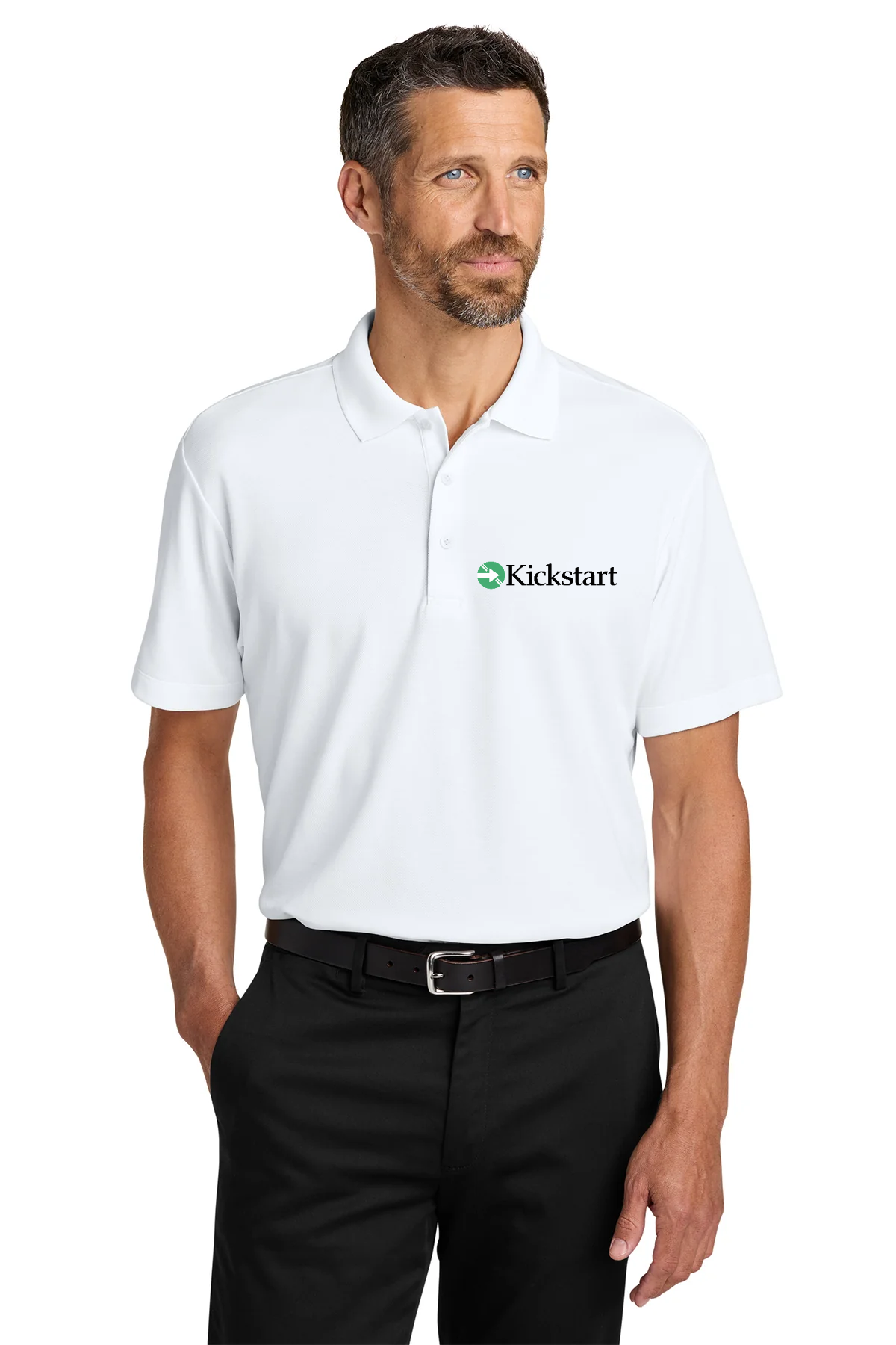 Port Authority Plaited Pique Polo, White [Georgia Kickstart]