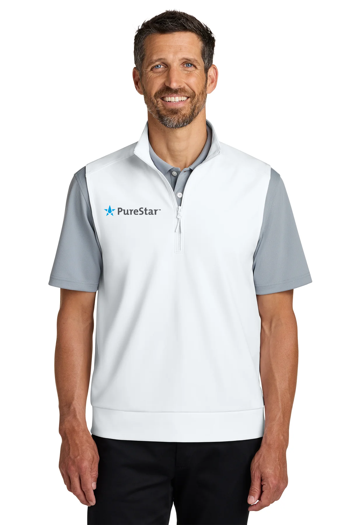Port Authority C-FREE Double Knit 1/4-Zip Vest, White [PureStar]