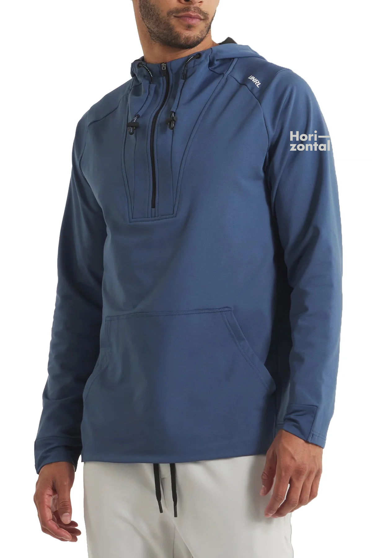 UNRL Crossover Half-Zip Custom Hoodies, Cavern Blue [Horizontal Talent]