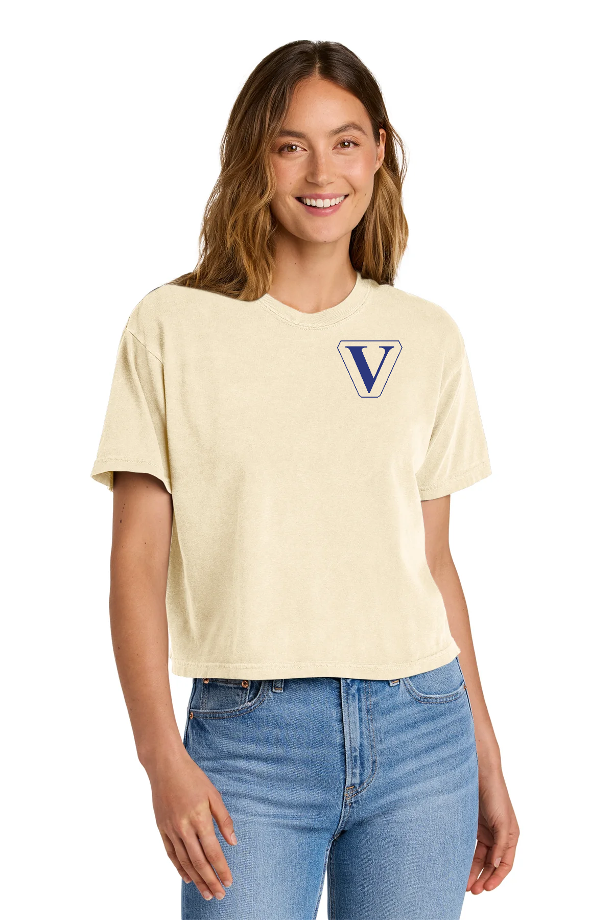 Comfort Colors Womens Custom Heavyweight Boxy Tees, Ivory [Vision Electric and Systems]