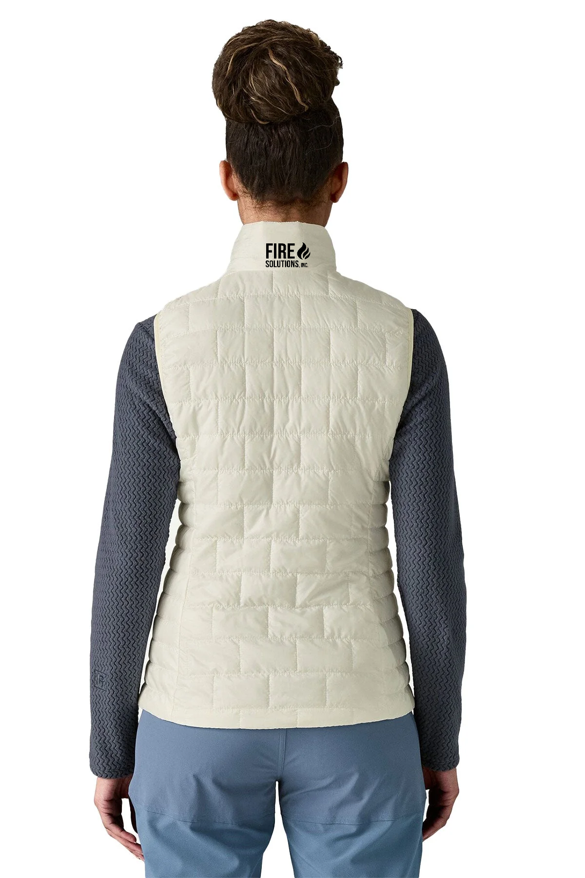 Patagonia Womens Nano Puff Custom Vests, Birch White [Fire Solutions]