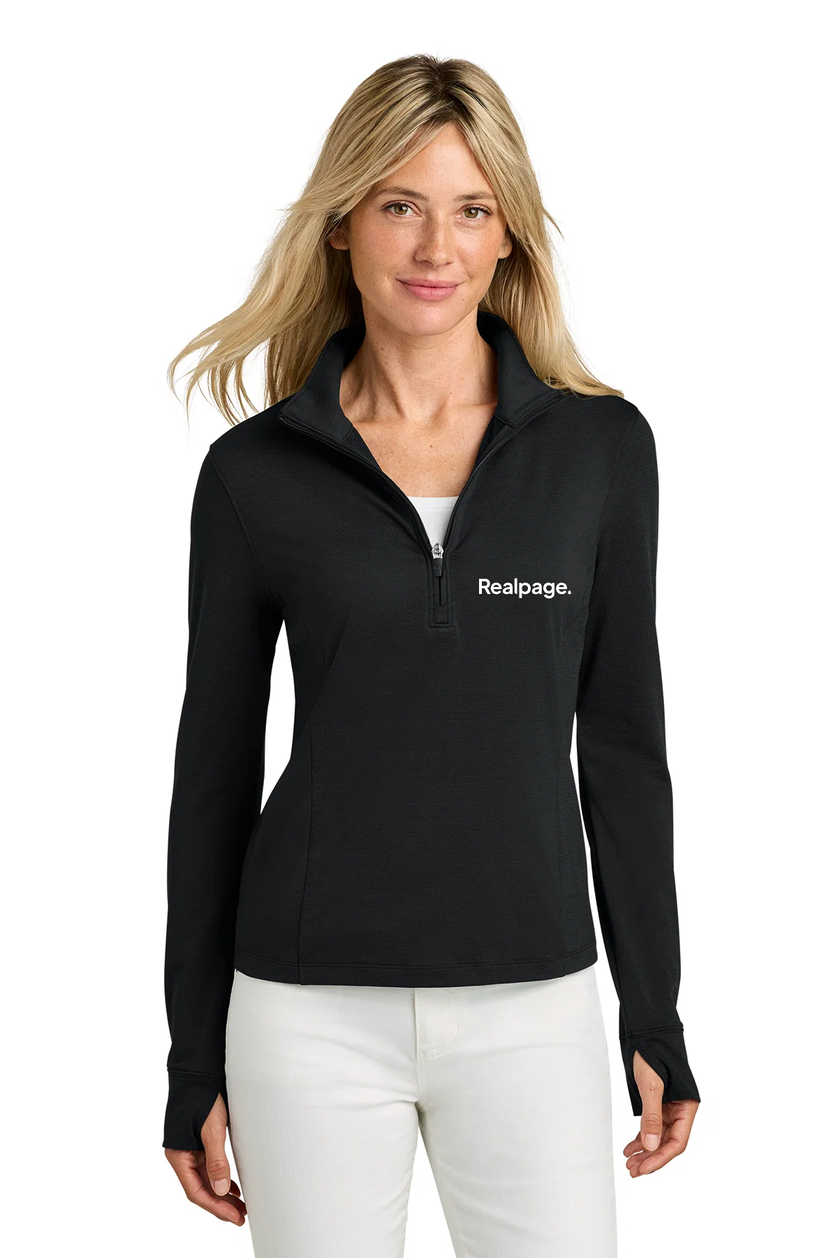 TravisMathew Womens Onward Custom 1/2-Zips, Black [RealPage]