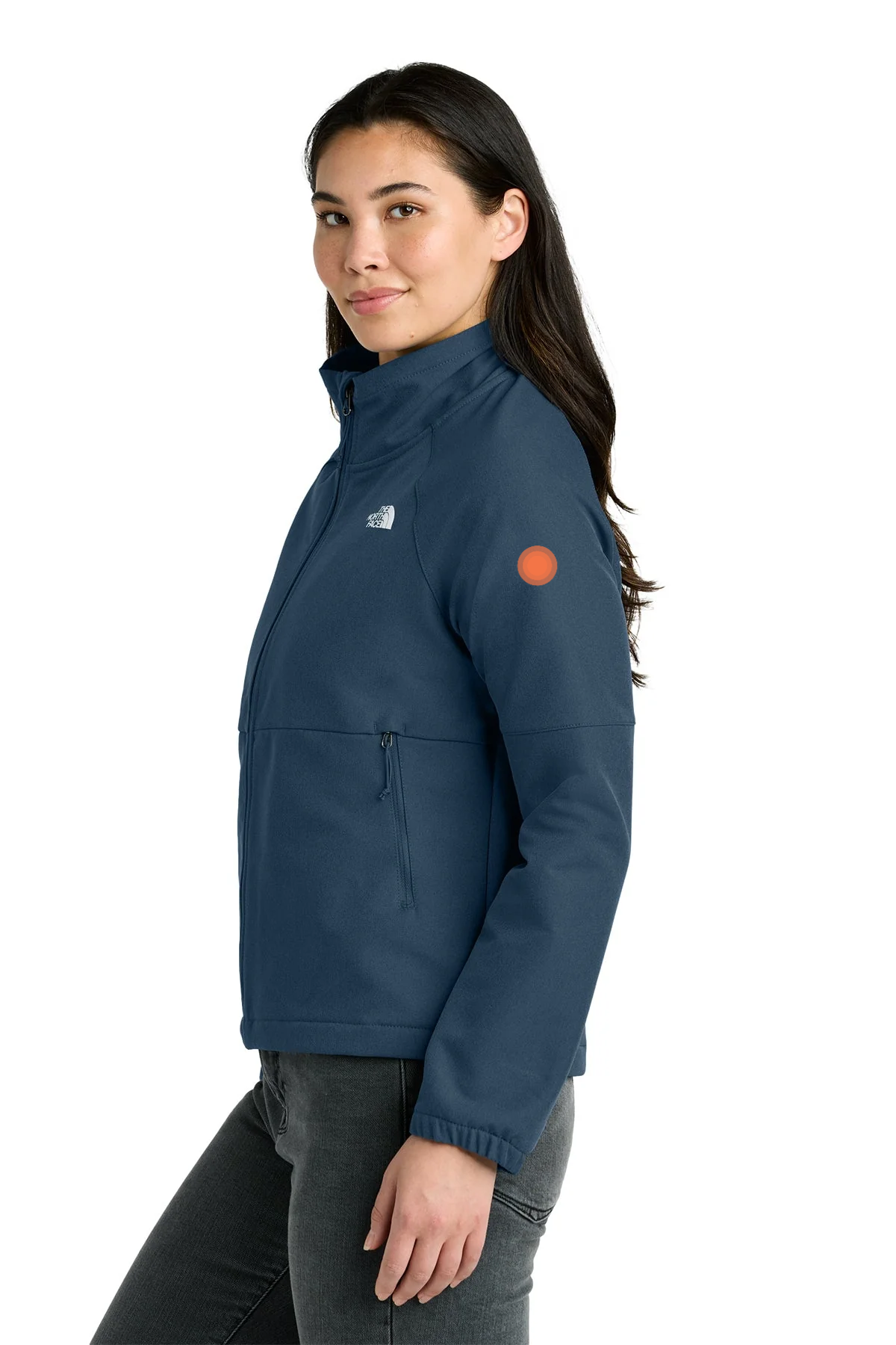 The North Face Womens Barr Lake Soft Shell Custom Jackets, Shady Blue Dark Heather [Launch]