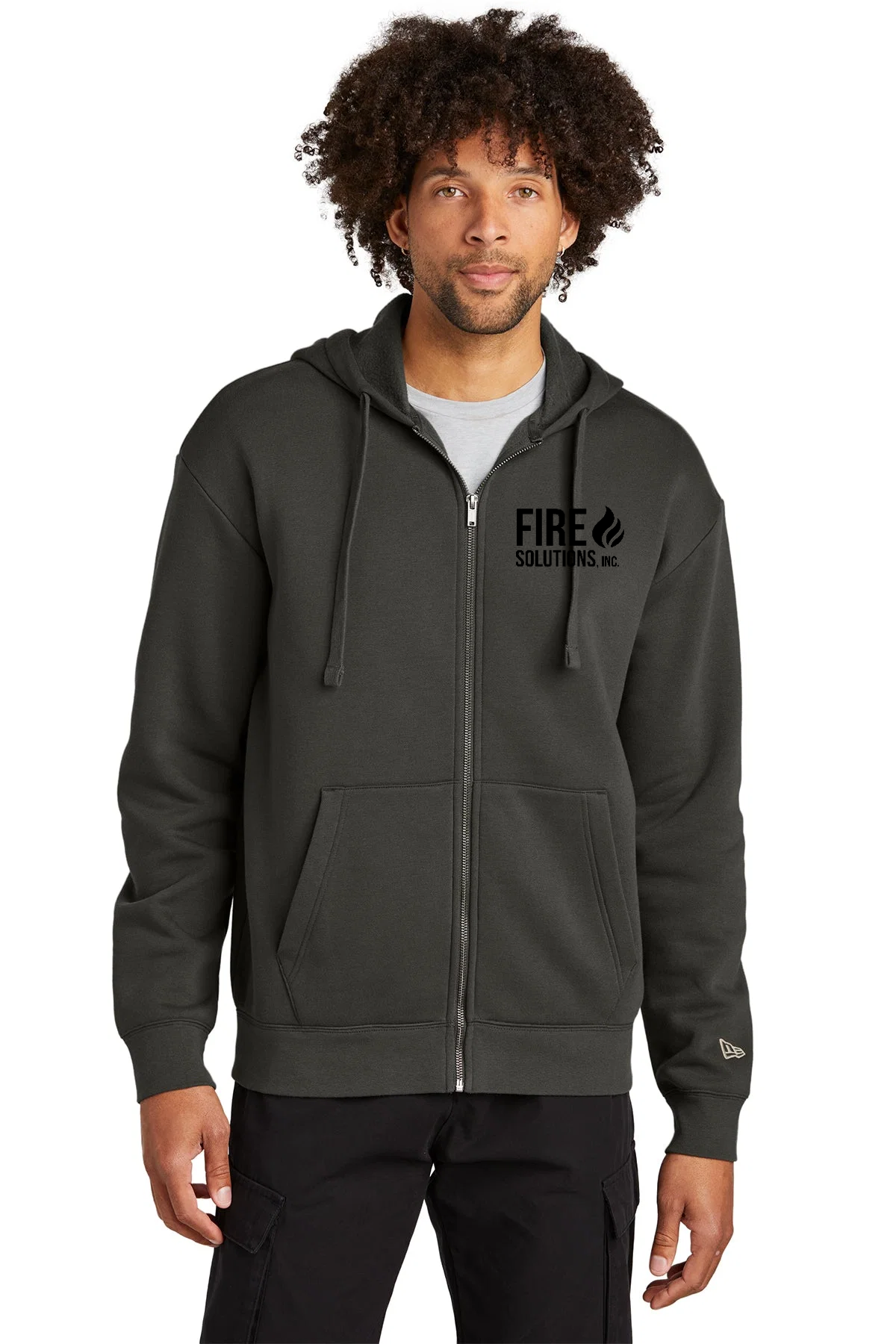 New Era Heritage Fleece Full-Zip Custom Hoodies, Graphite [Fire Solutions]