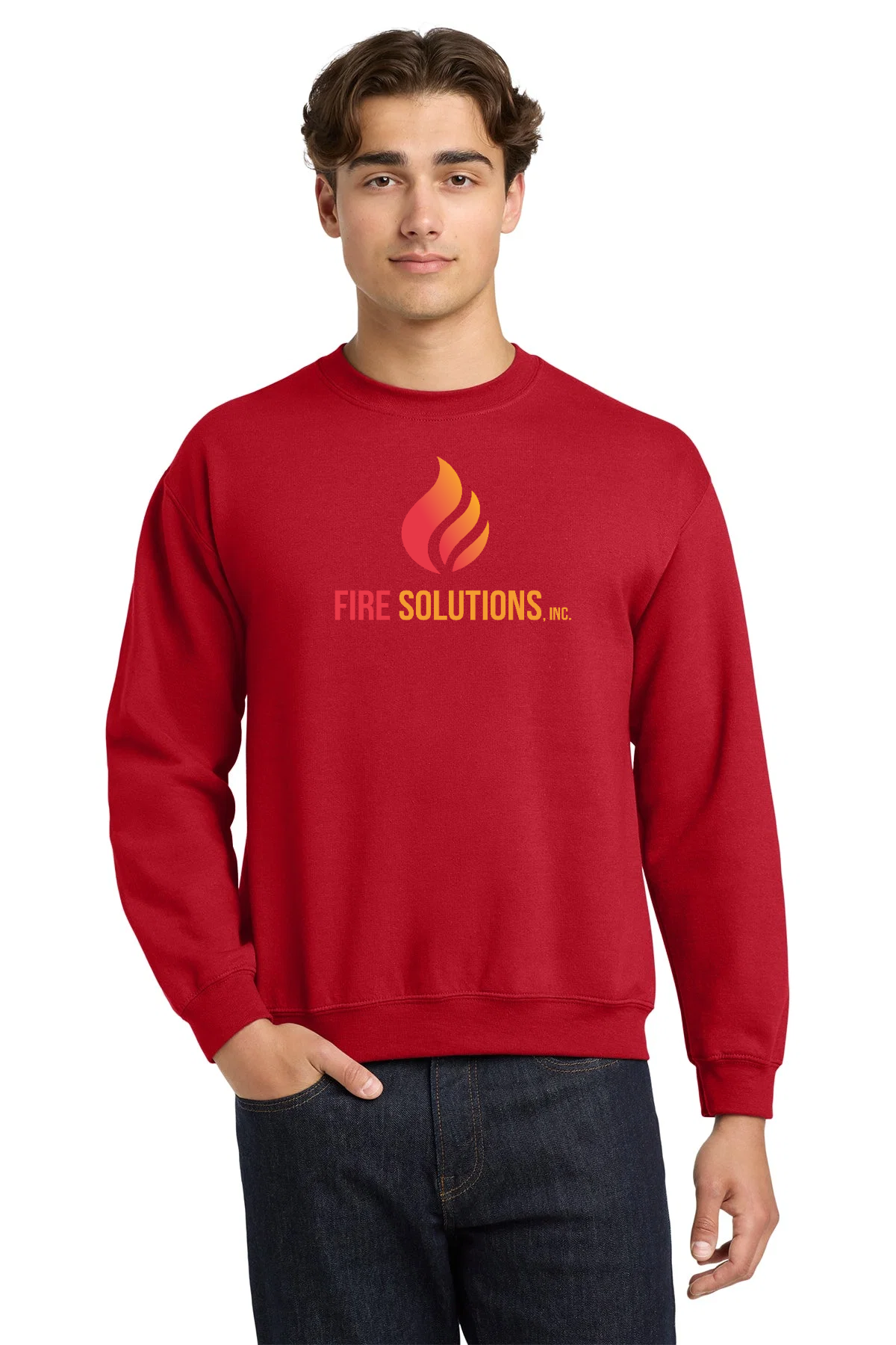 Gildan Heavy Blend Crewneck Sweatshirt Red [Fire Solutions]