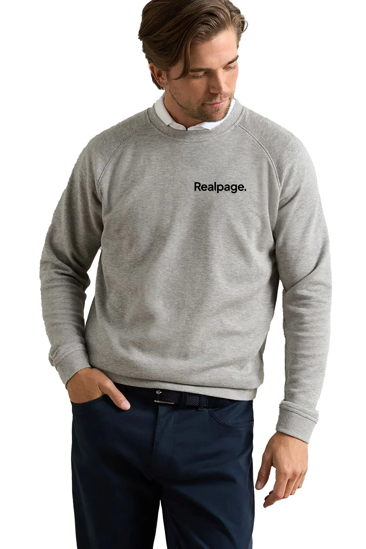 Peter Millar Crown Comfort Custom Knit Crews, Light Grey [RealPage]