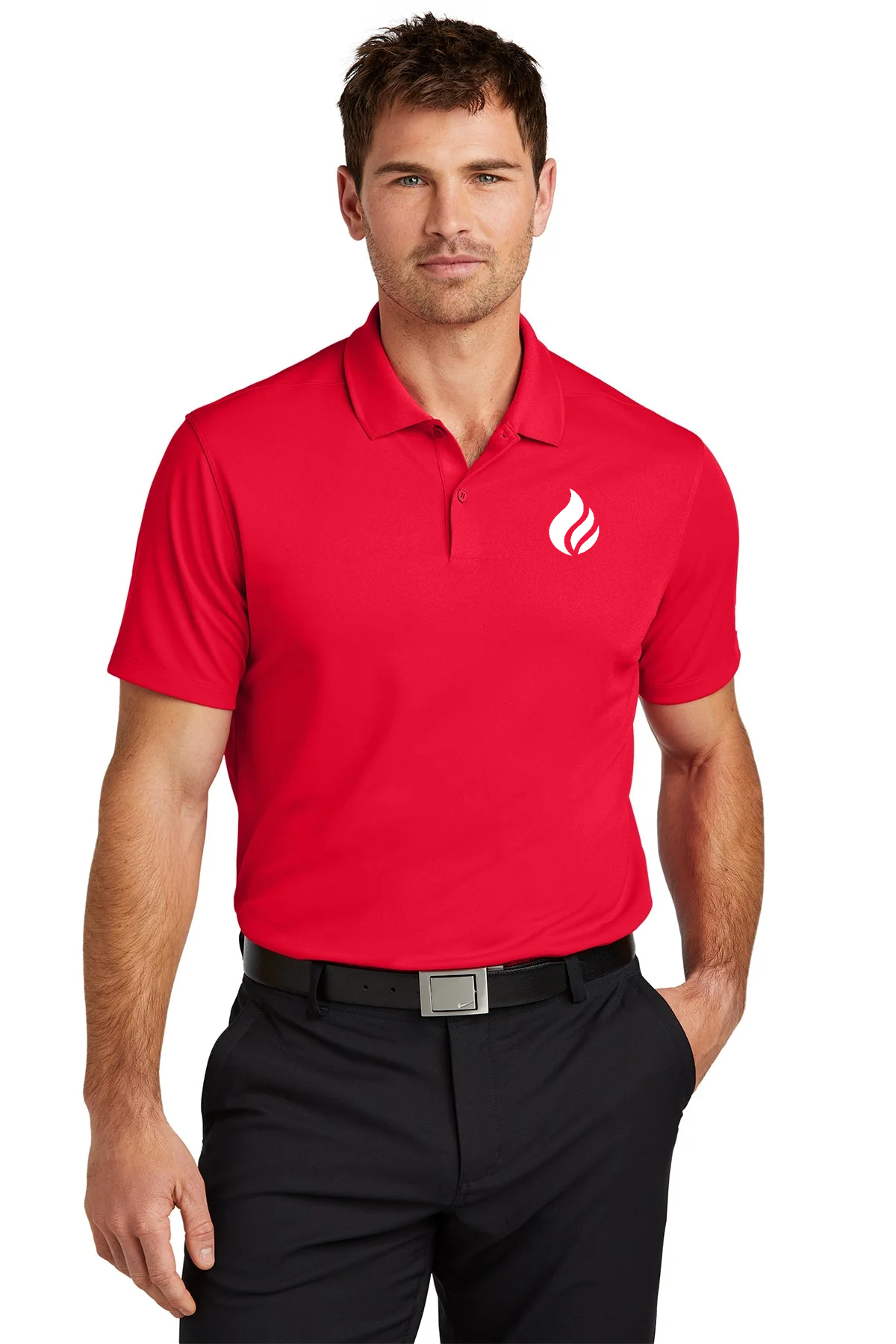 Nike Victory Solid Custom Polos, University Red [Fire Solutions]