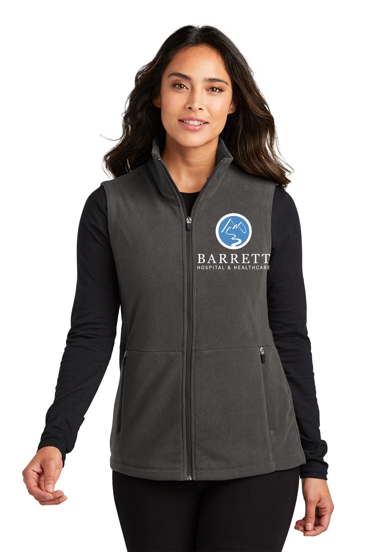 Port Authority Womens Accord Microfleece Custom Vests, Pewter [Barrett Hospital and Healthcare]