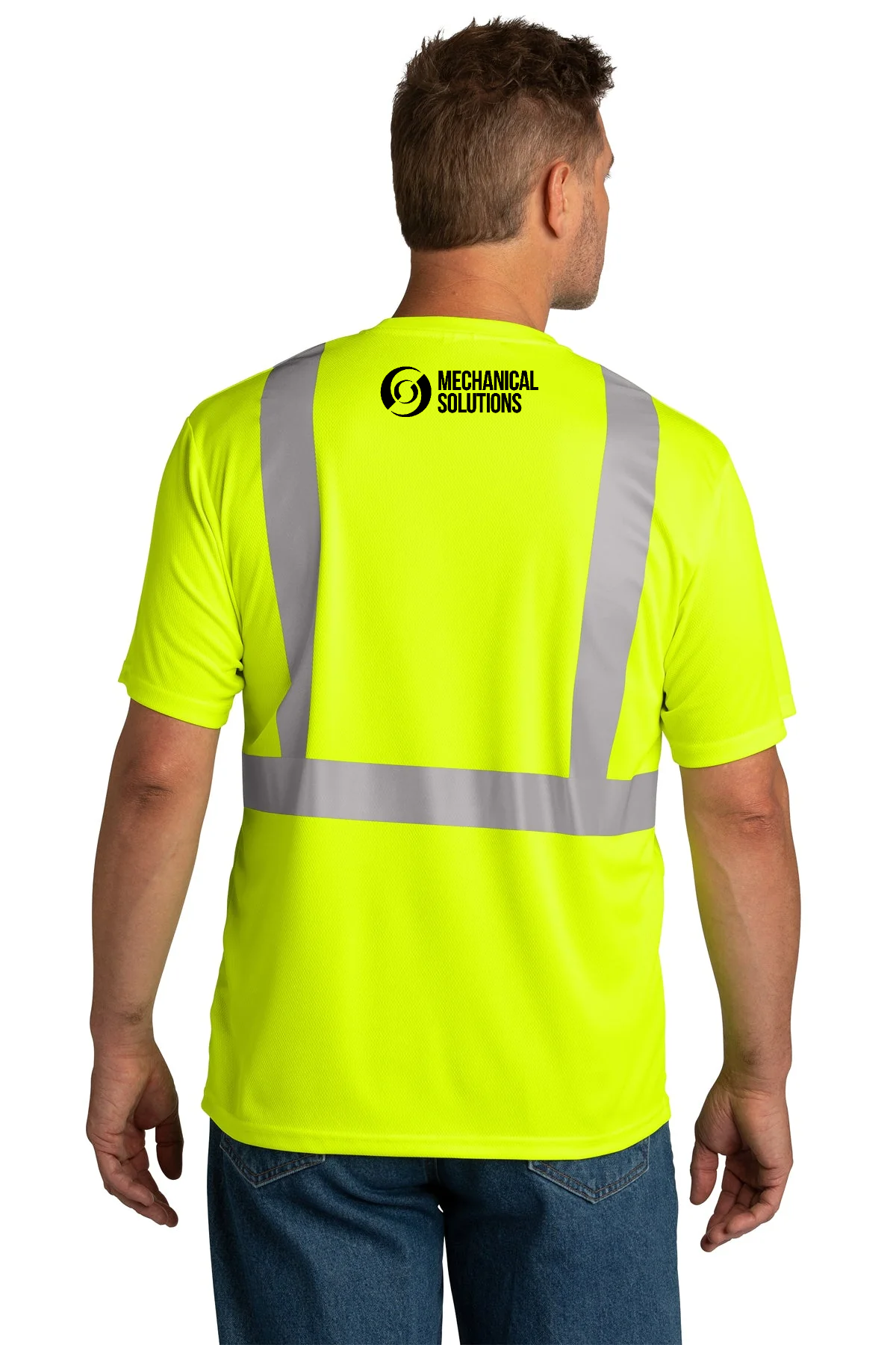 CornerStone ANSI 107 Class 2 Mesh Custom Tee's, Safety Yellow [Mechanical Solutions]
