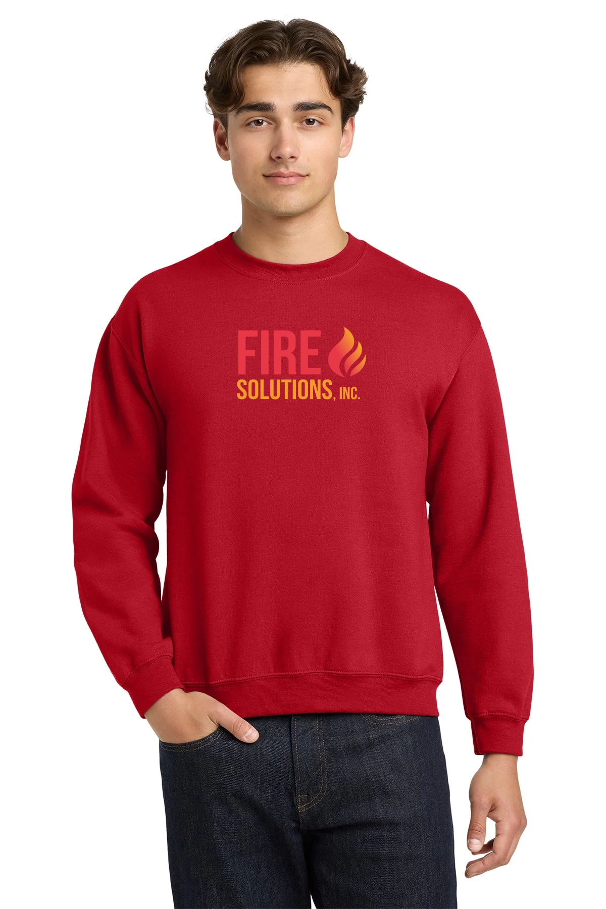 Gildan Heavy Blend Crewneck Sweatshirt Red [Fire Solutions]