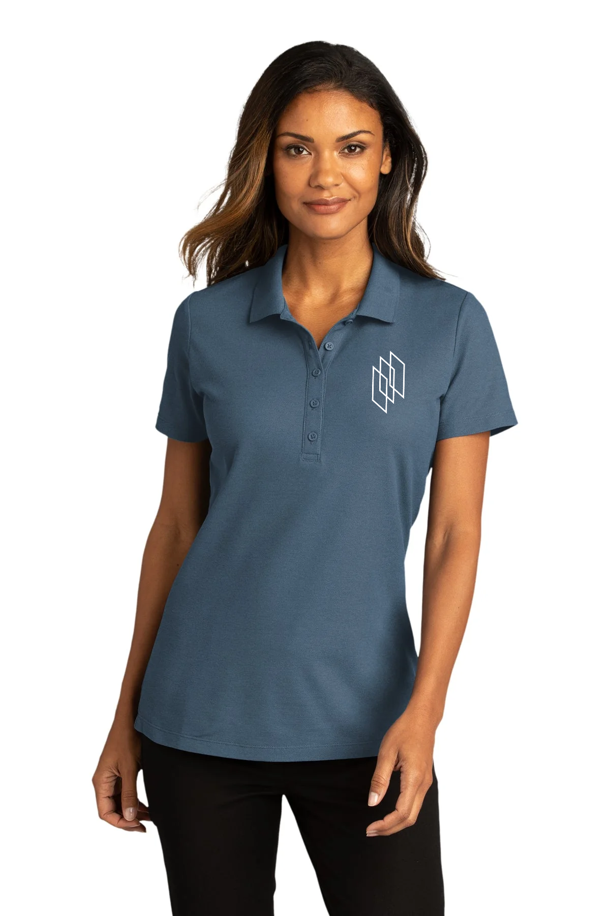 Port Authority Womens SuperPro React Custom Polos, Regatta Blue [Glazing Solutions]