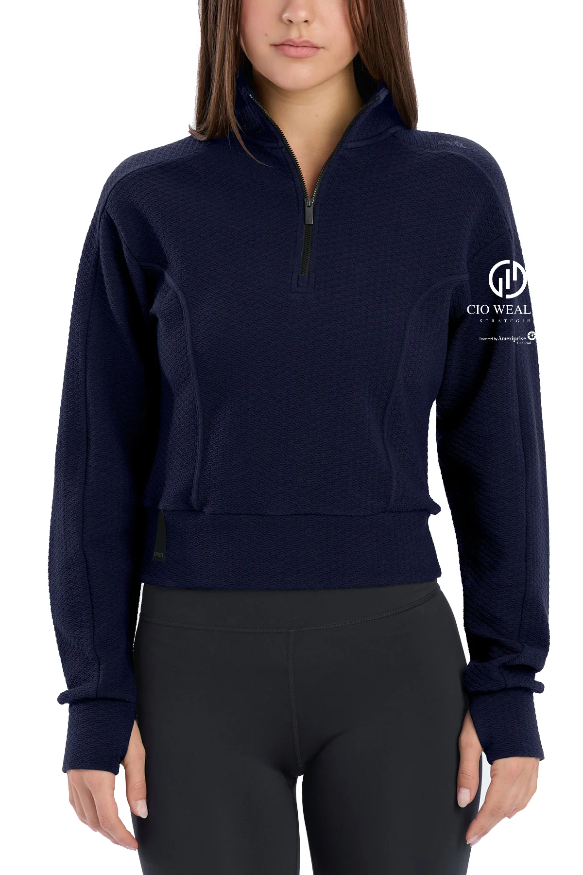 UNRL Women's Elevation Custom Half-Zip Pullovers, Midnight Navy [CIO Wealth Strategies]