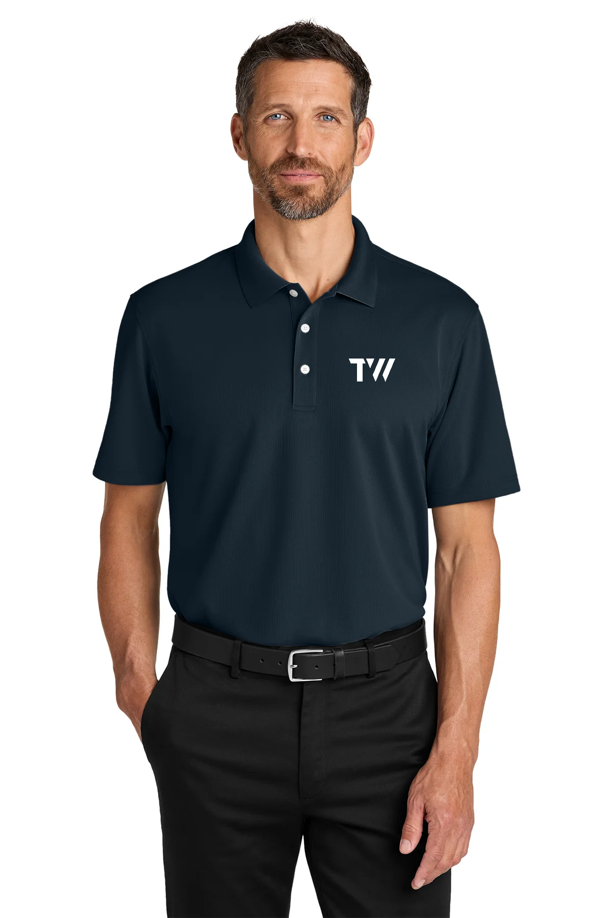 Port Authority Dry Zone Stain-Release Grid Polo, Night Navy [TW Constructors]