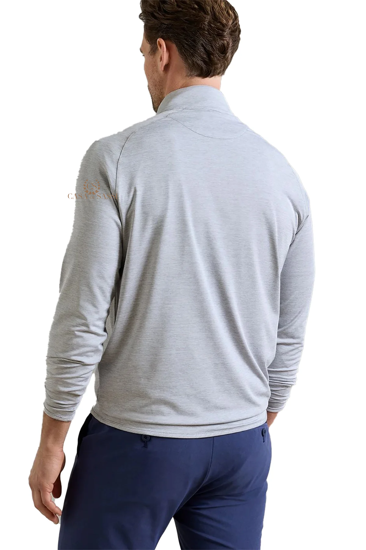 Peter Millar Stealth Stripe Performance Custom Quarter-Zips, Gale Grey [Casa Di Sassi  Crafted Collection Fall 2026]