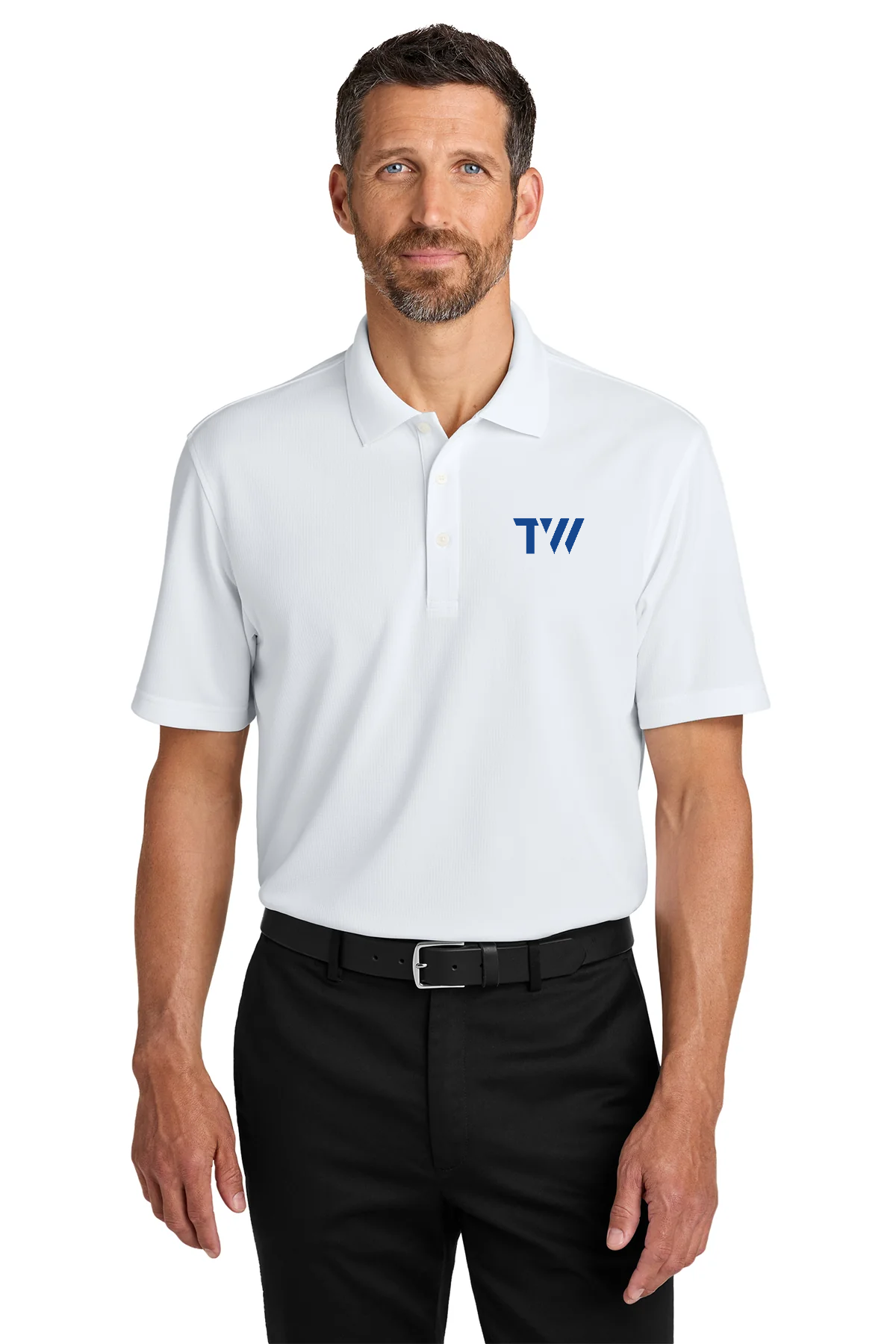 Port Authority Dry Zone Stain-Release Grid Polo, White [TW Constructors]