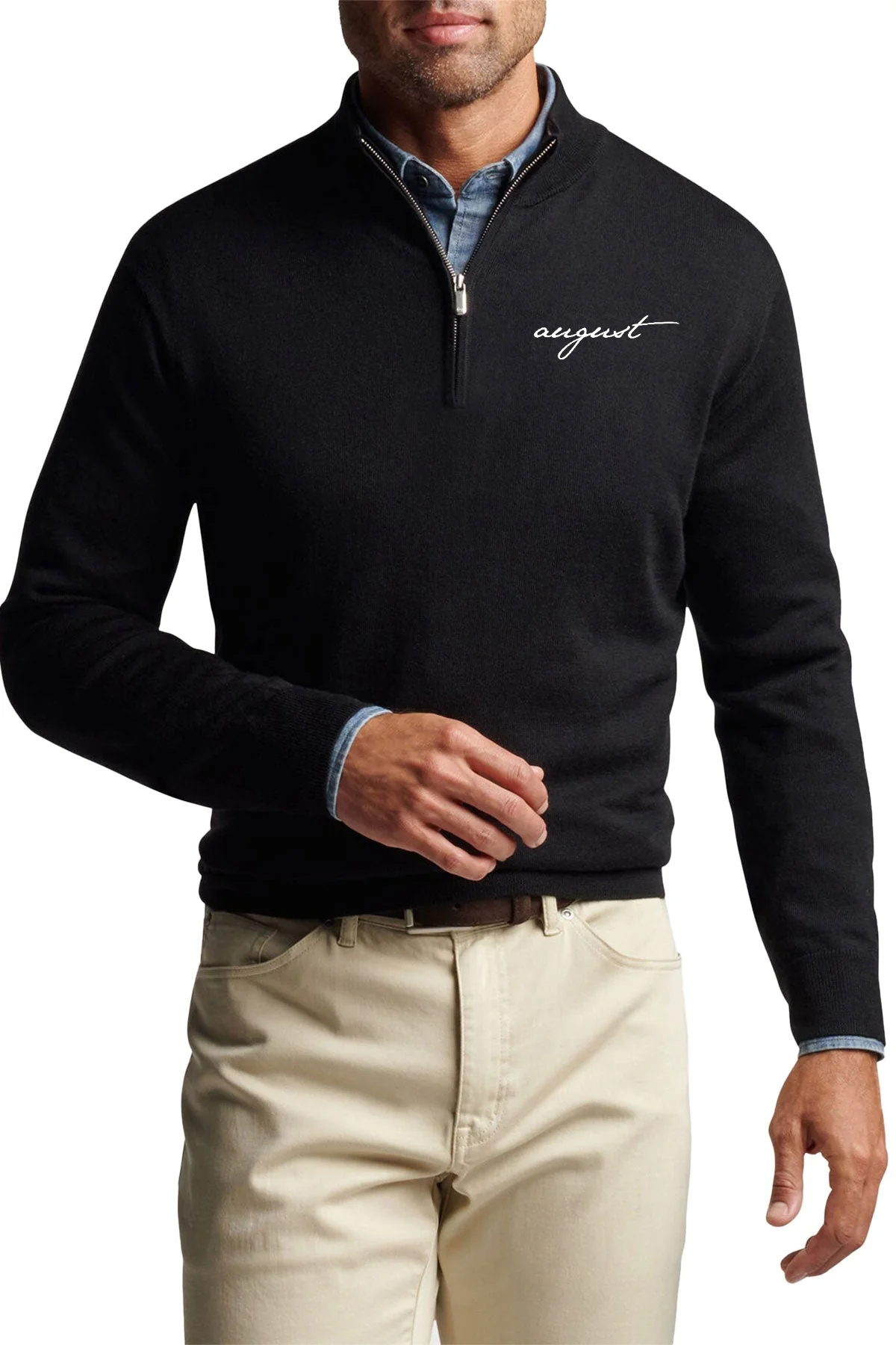 Peter Millar Autumn Crest Customized Quarter Zips, Black [August Grooming]