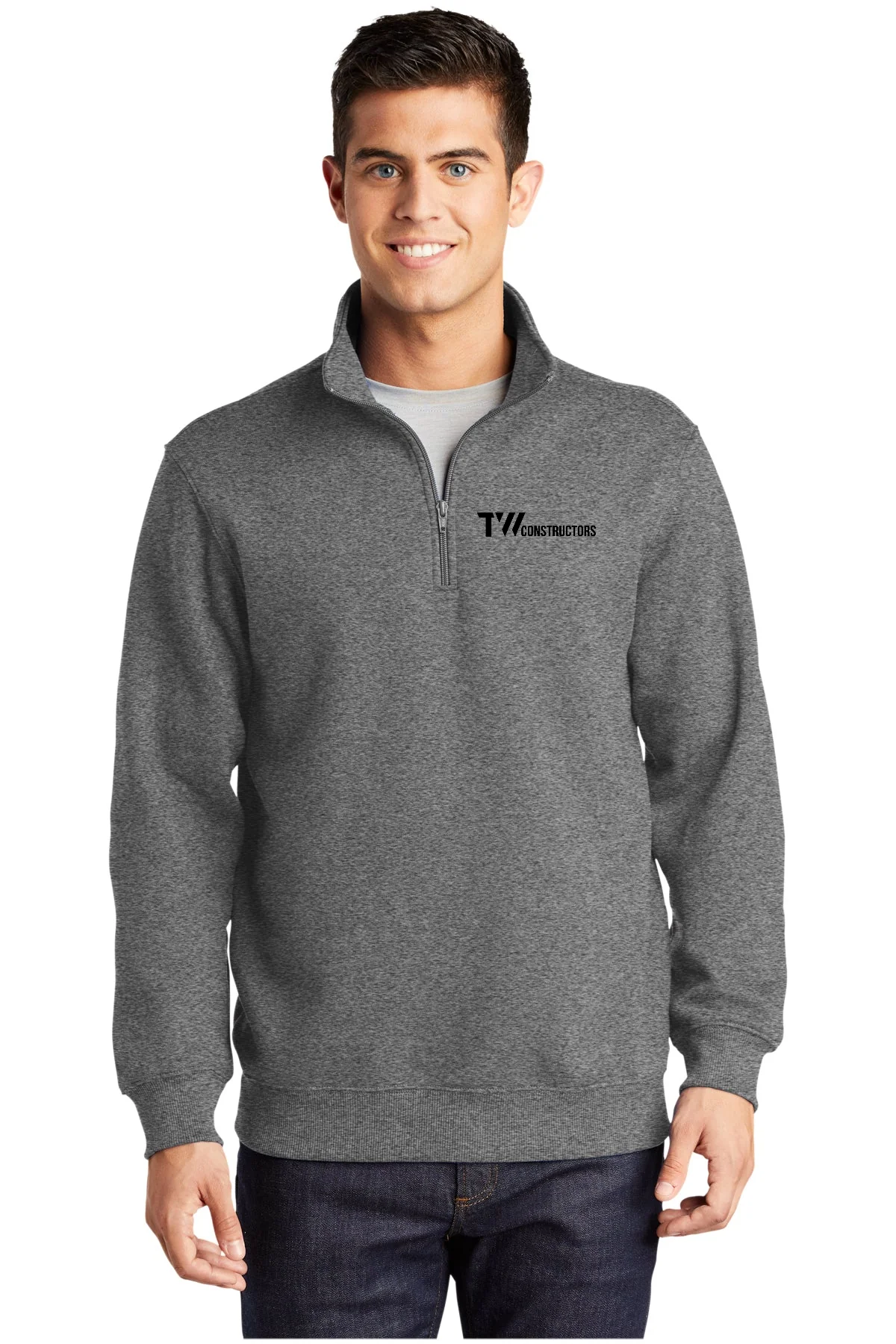 Sport-Tek Tall Custom 1/4-Zip Sweatshirts, Vintage Heather [TW Constructors]