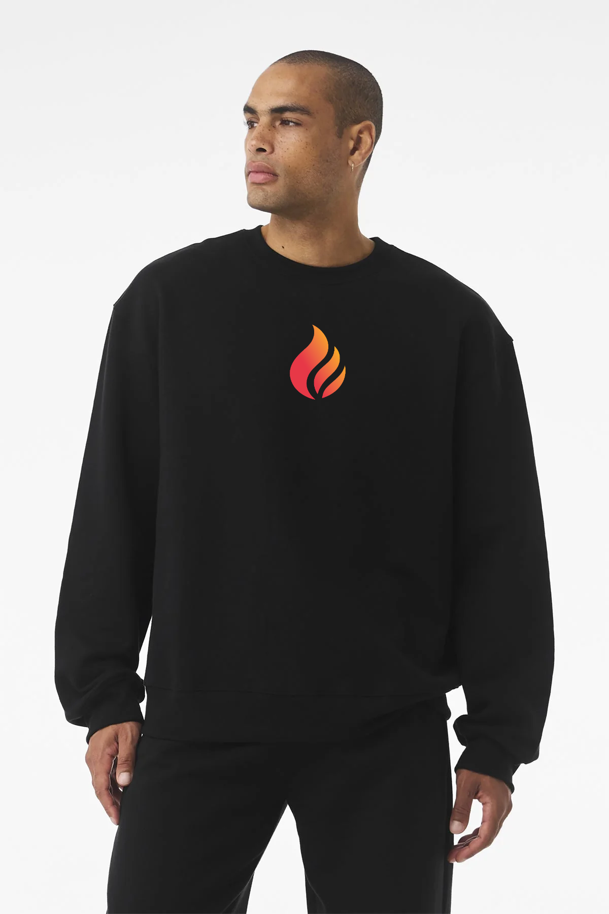 Bella Canvas Unisex Heavyweight Custom Crewneck Sweatshirts, Black [Fire Solutions]