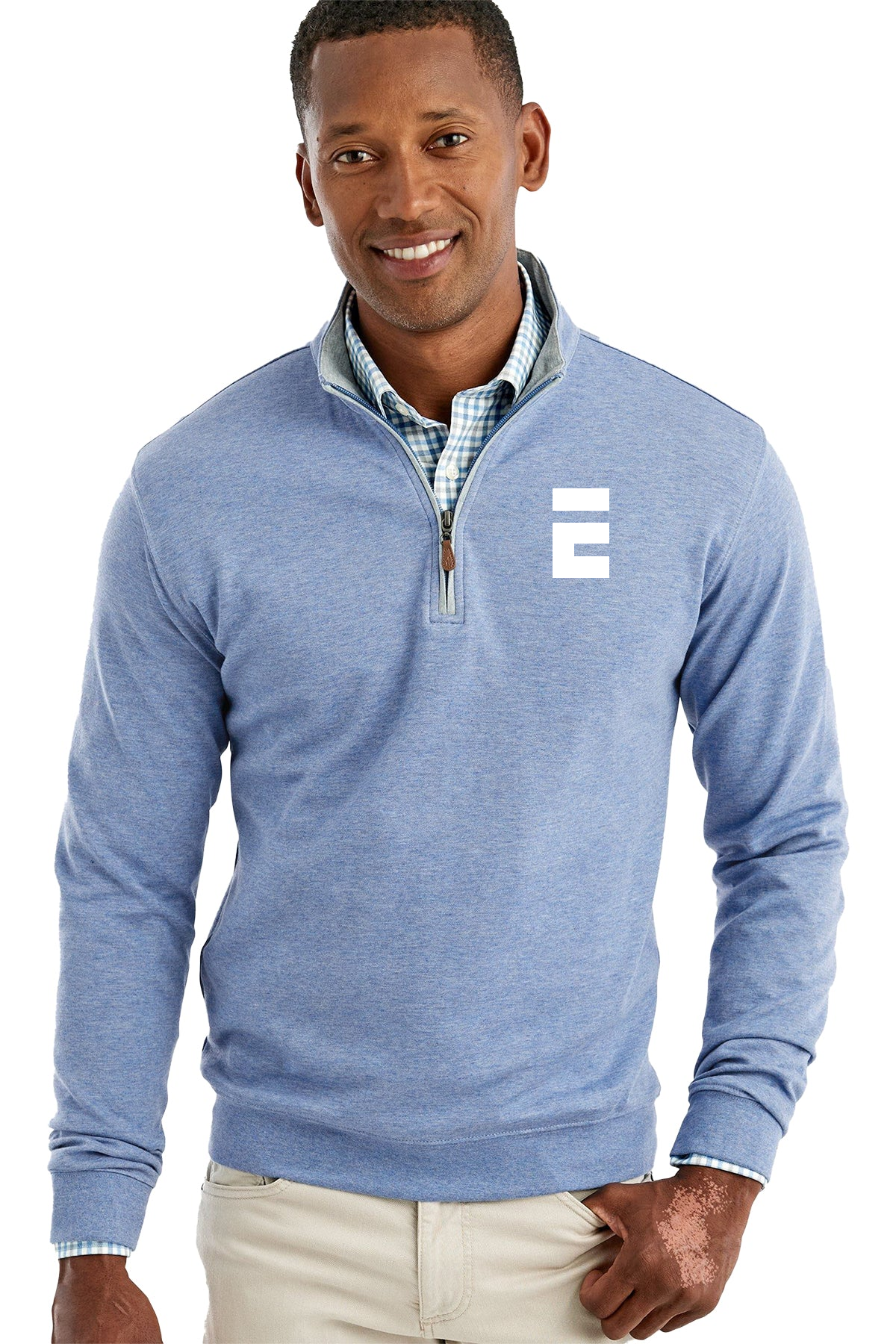 Custom Johnnie O Mens Sully 1/4 Zip Pullover JMKO1460 Laguna Blue [Executive Construction]