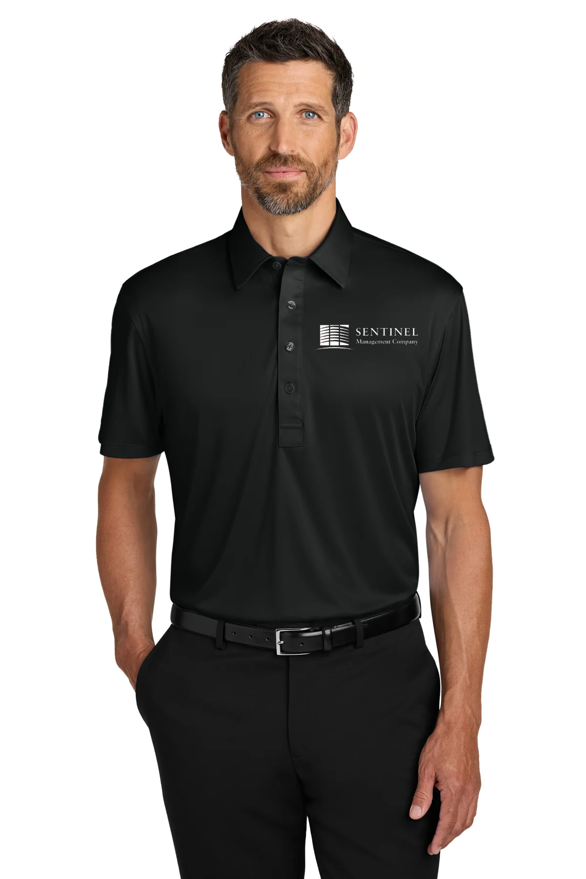 Port Authority Shirt Collar Polo, Deep Black [Sentinel Management]