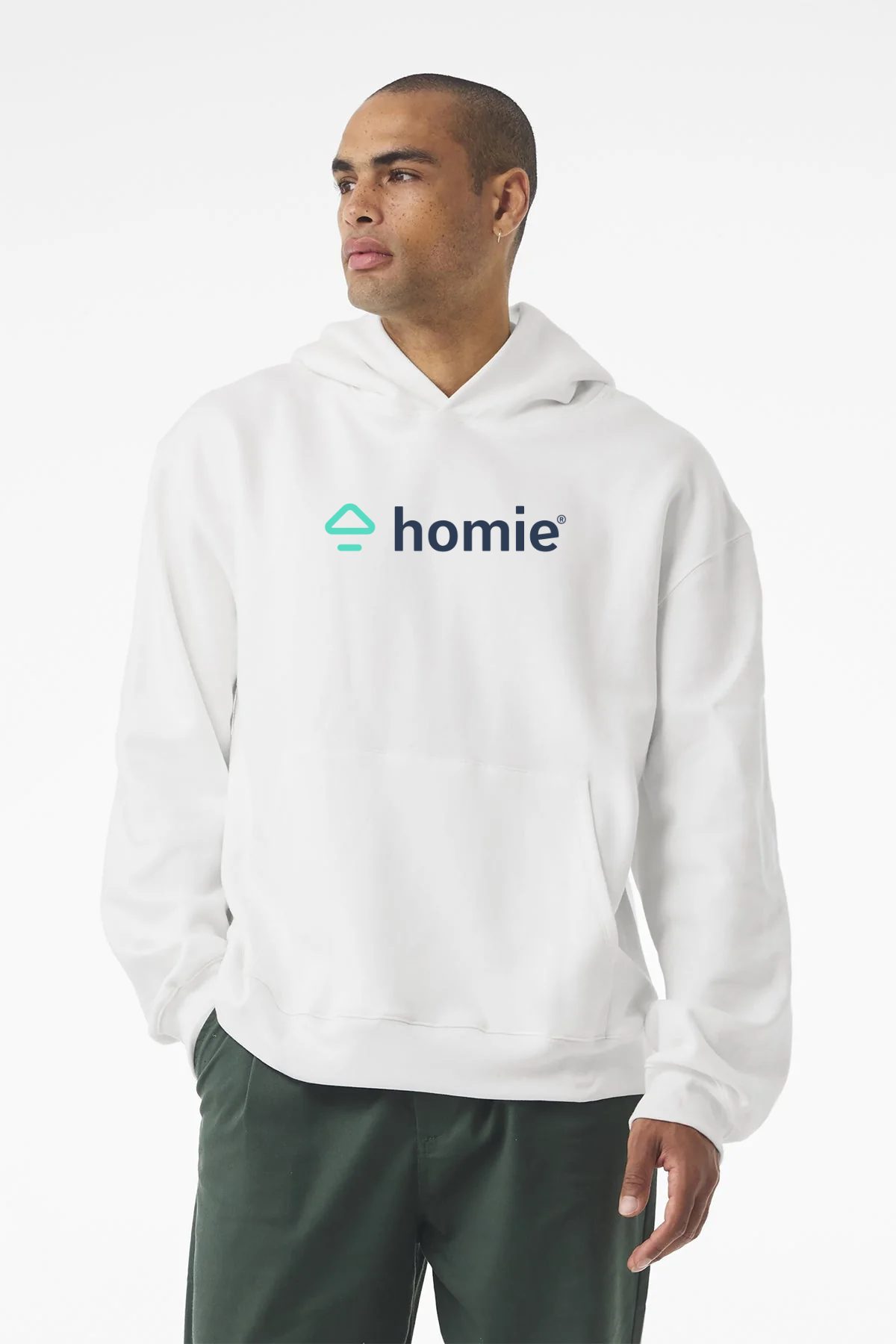 Bella Canvas Unisex Heavyweight  Pullover Hoodie, White [Homie Real estate]