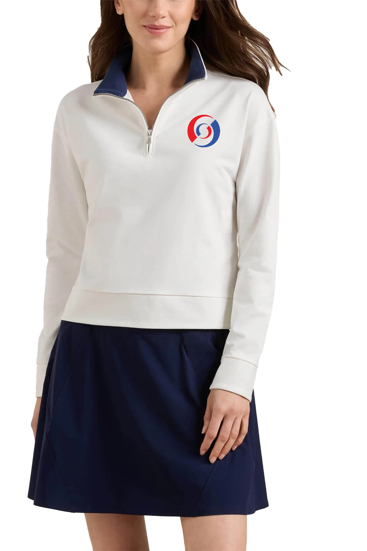 Peter Millar Women's Coolspun Lite Cotton Custom Quarter-Zips, White [Mechanical Solutions]