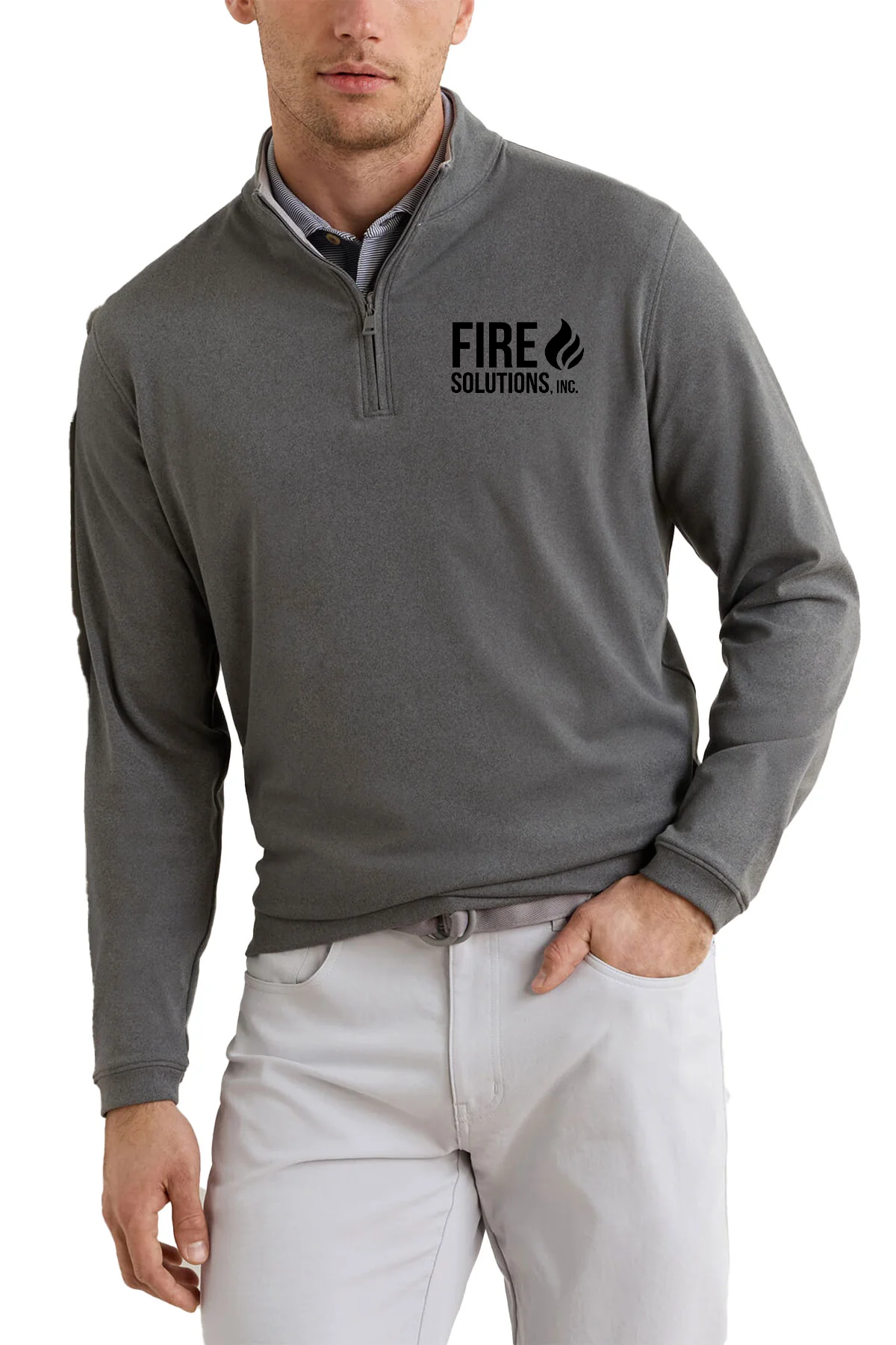 Peter Millar Ardent Air Performance Custom Quarter-Zips, Iron [Fire Solutions]